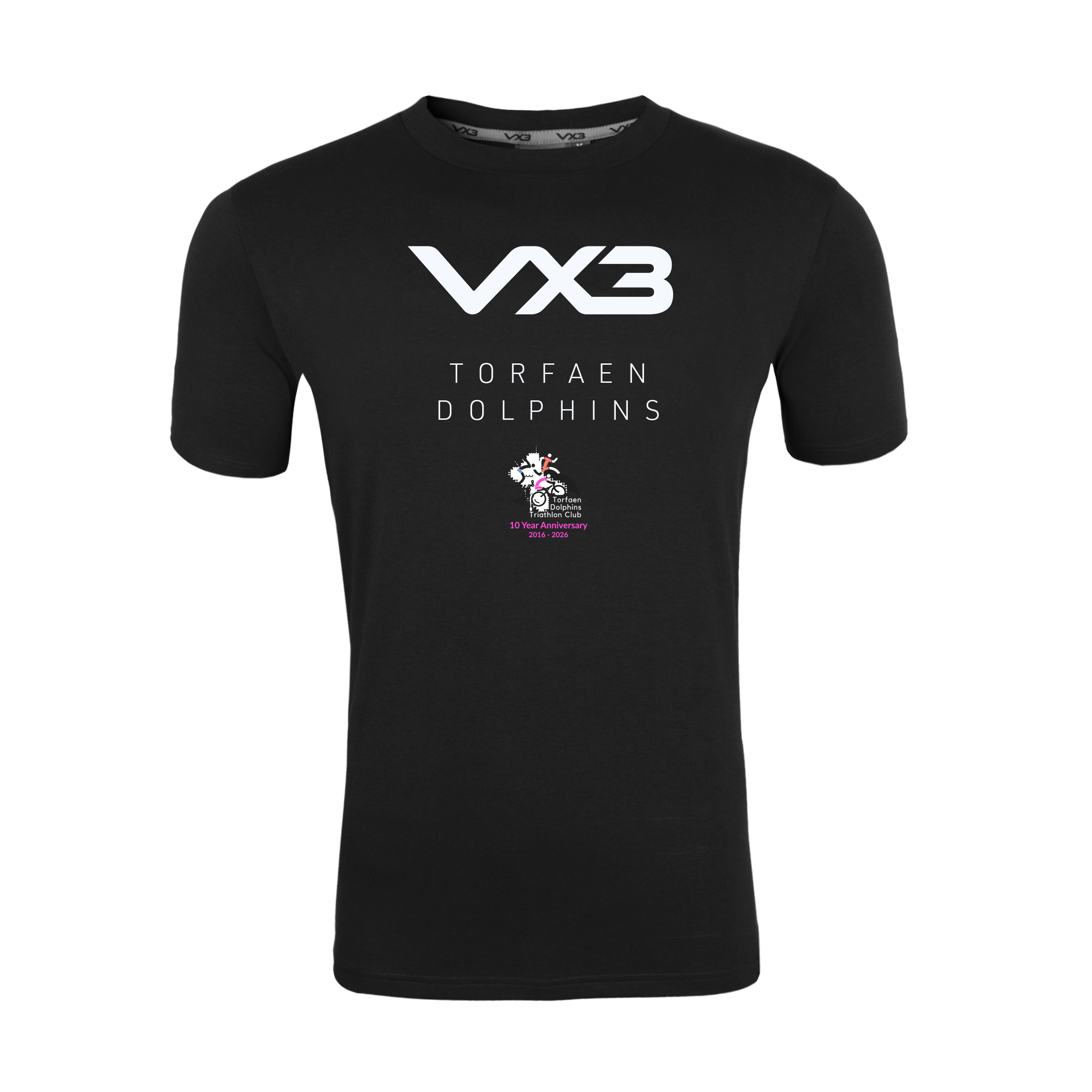 Torfaen Dolphins Triathlon Club Black Invicta Club Tee