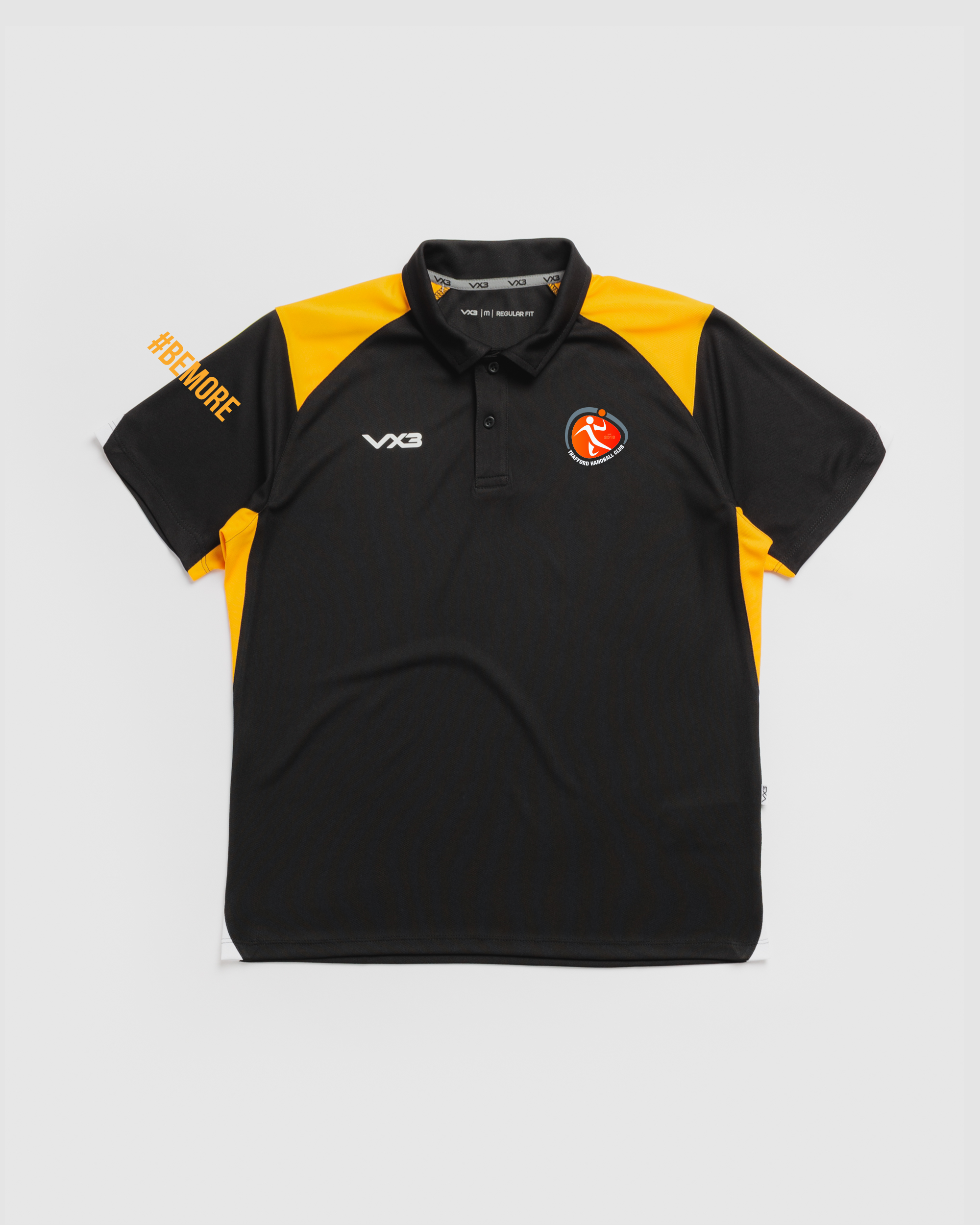 Trafford Handball Club Vertex Polo -Black/Amber/White