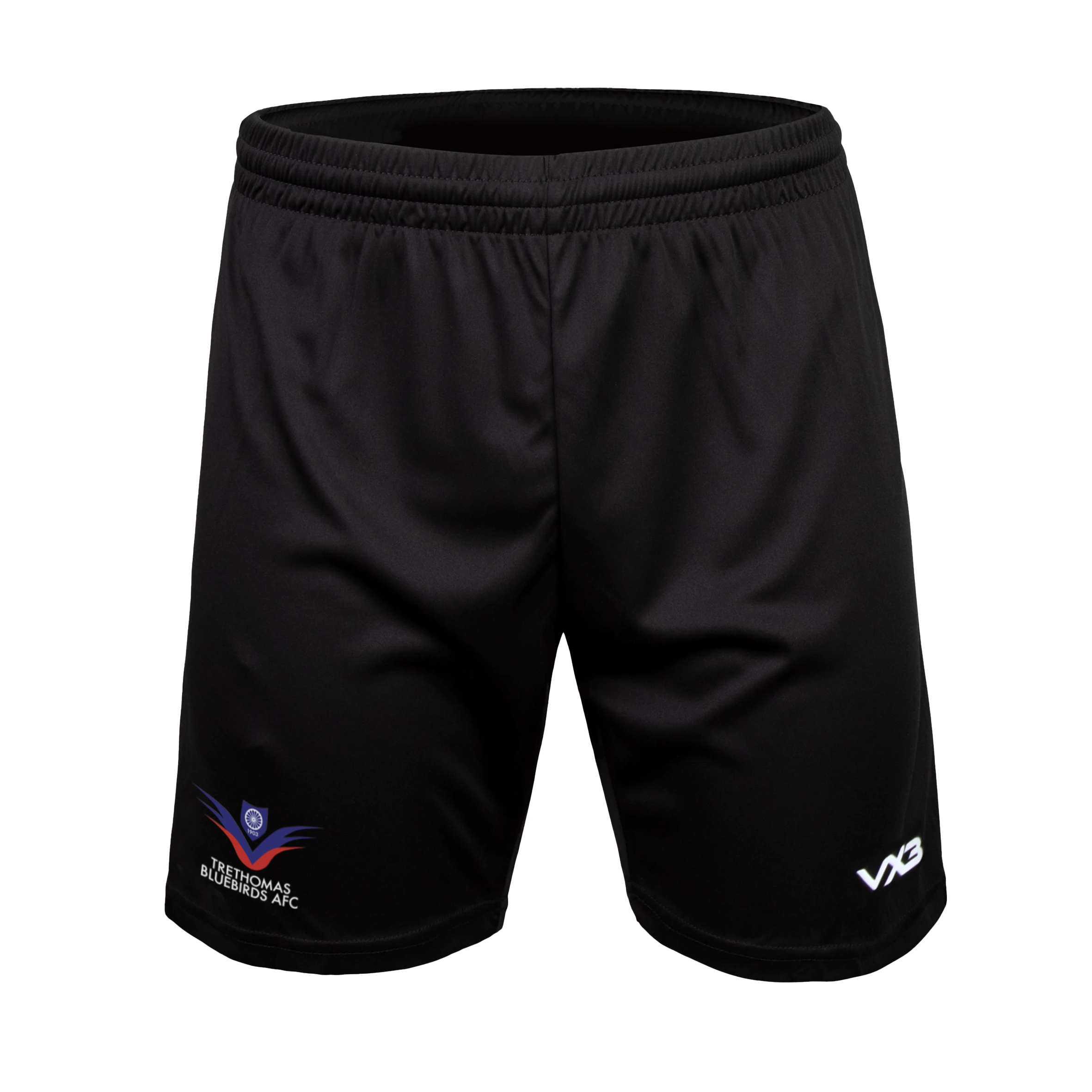 Trethomas Bluebirds FC Black Tiro Football Shorts
