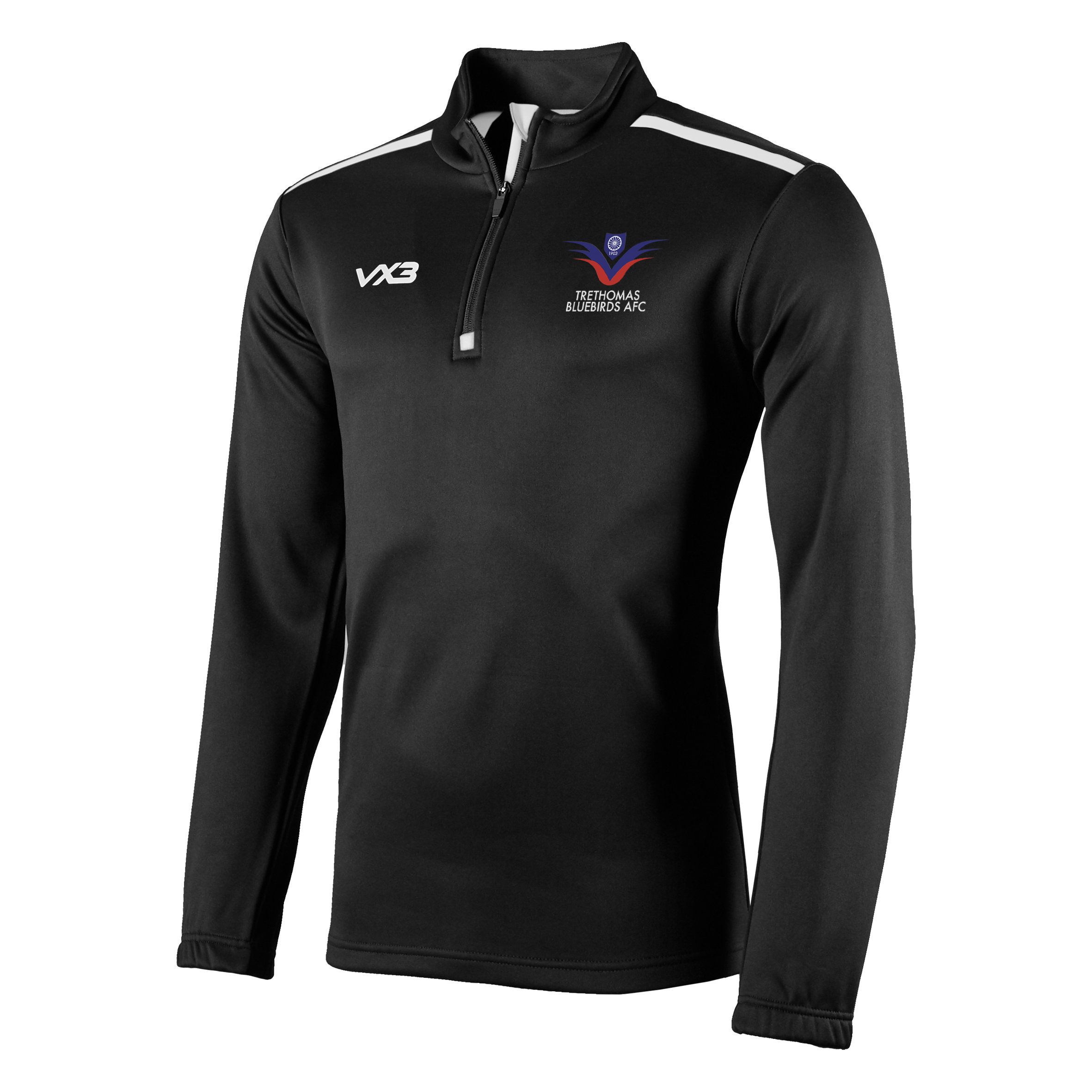 Trethomas Bluebirds FC Black Fortis Quarter Zip Sweat