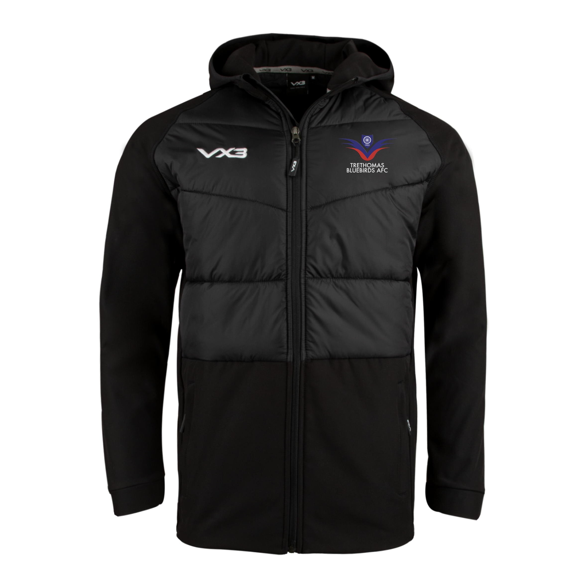 Trethomas Bluebirds FC Black Tempest Hybrid Jacket