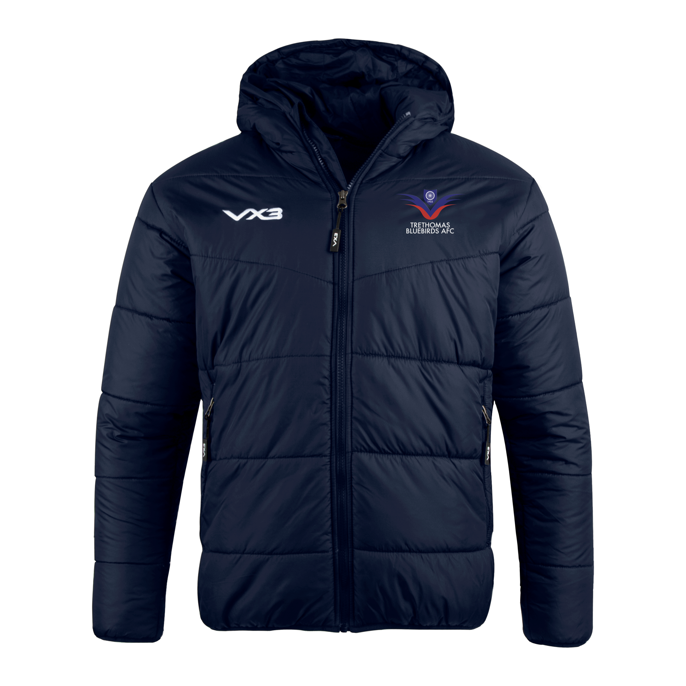 Trethomas Bluebirds FC Navy Lorica Quilted Jacket Youth