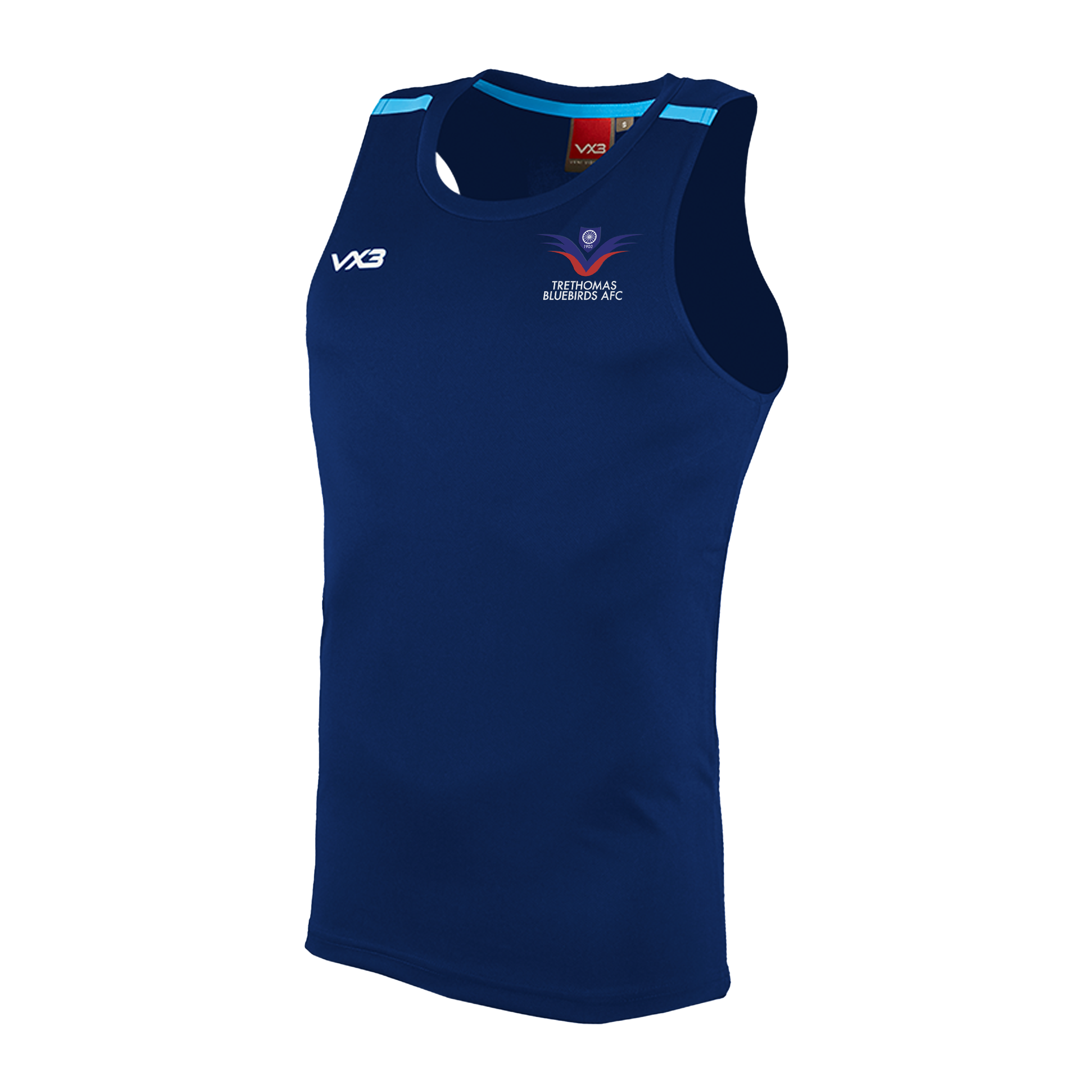 Trethomas Bluebirds FC Navy/Sky Fortis Vest