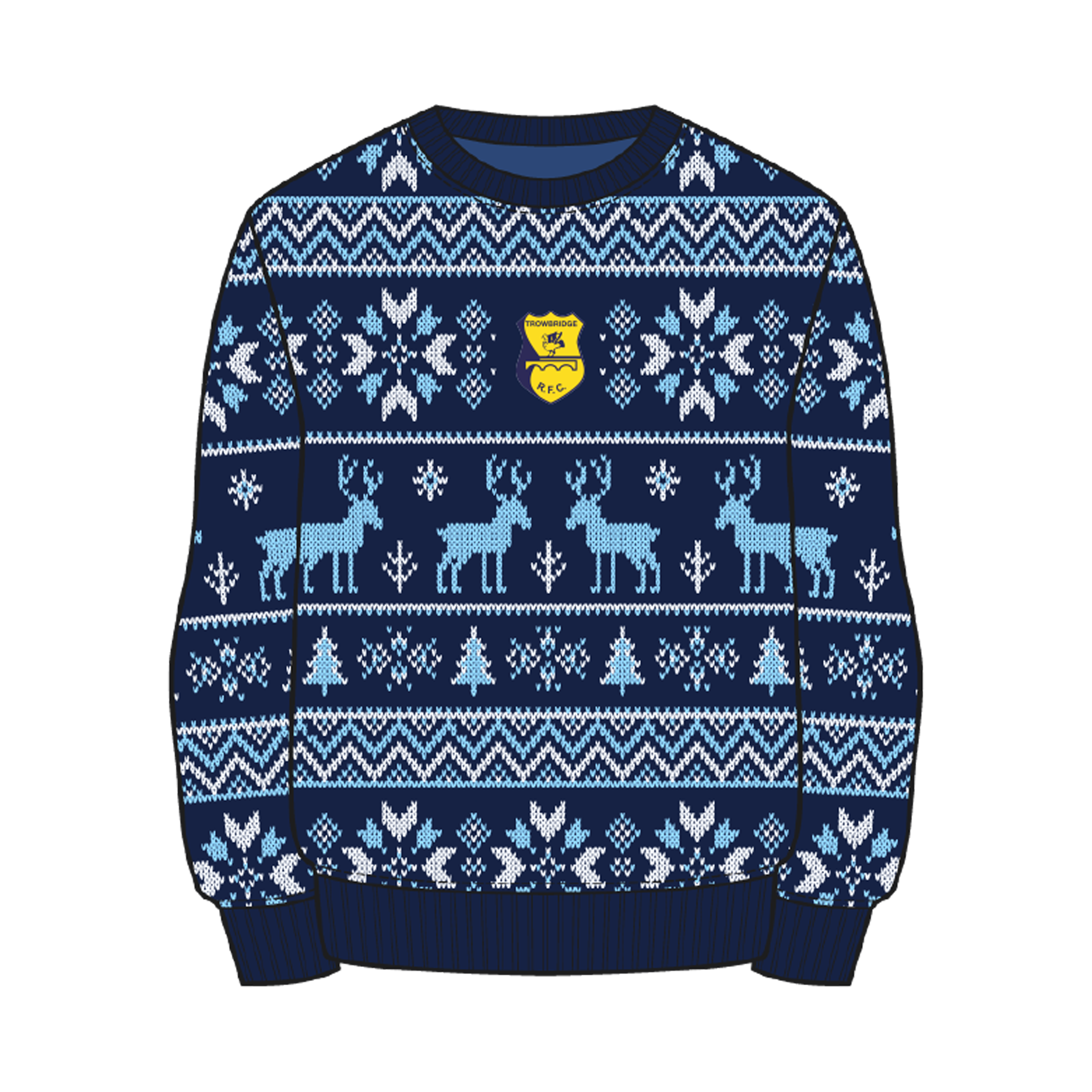 Trowbridge RFC Christmas Jumper - Navy/Sky/White