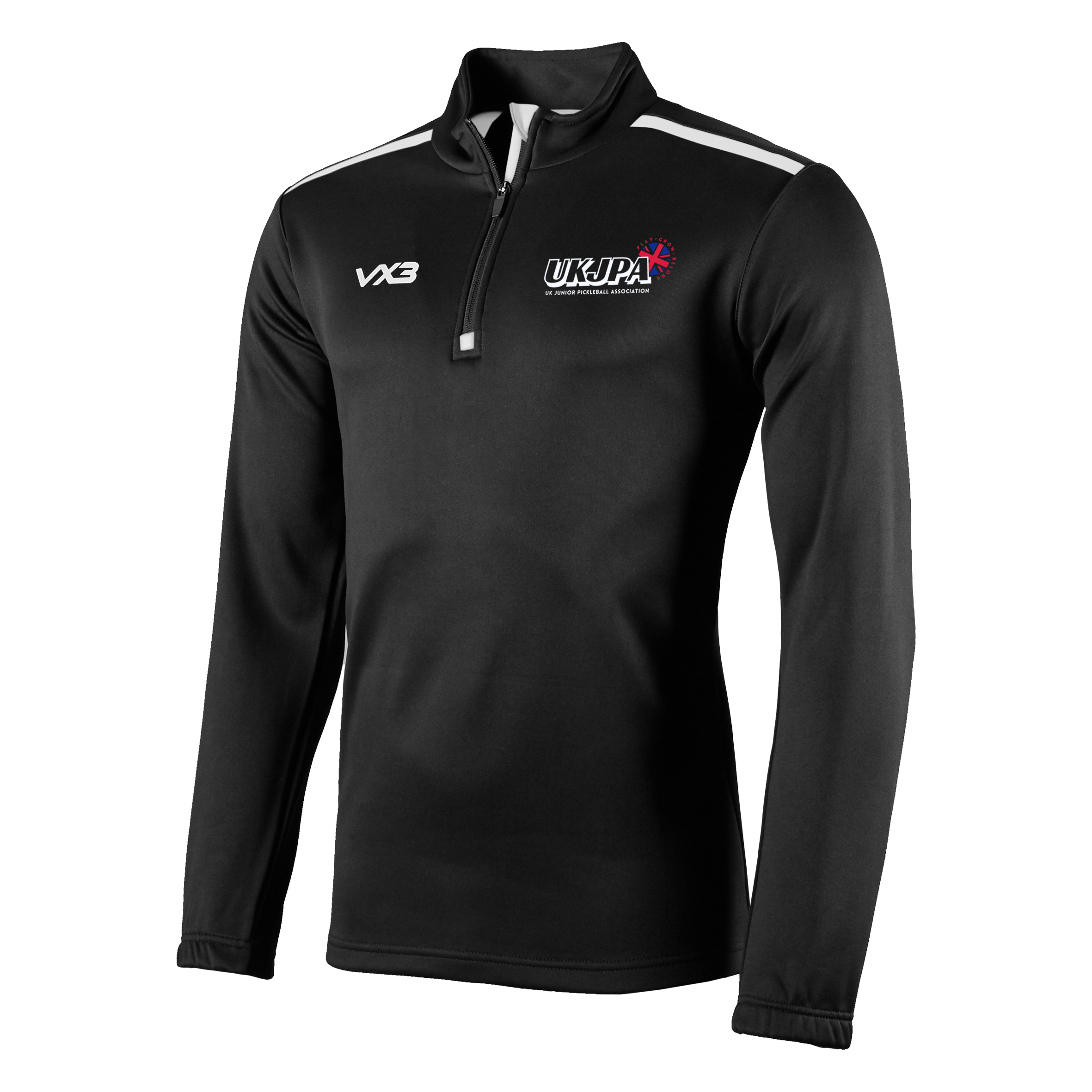 UK Junior Pickleball Association Black Fortis Youth Quarter Zip Sweat