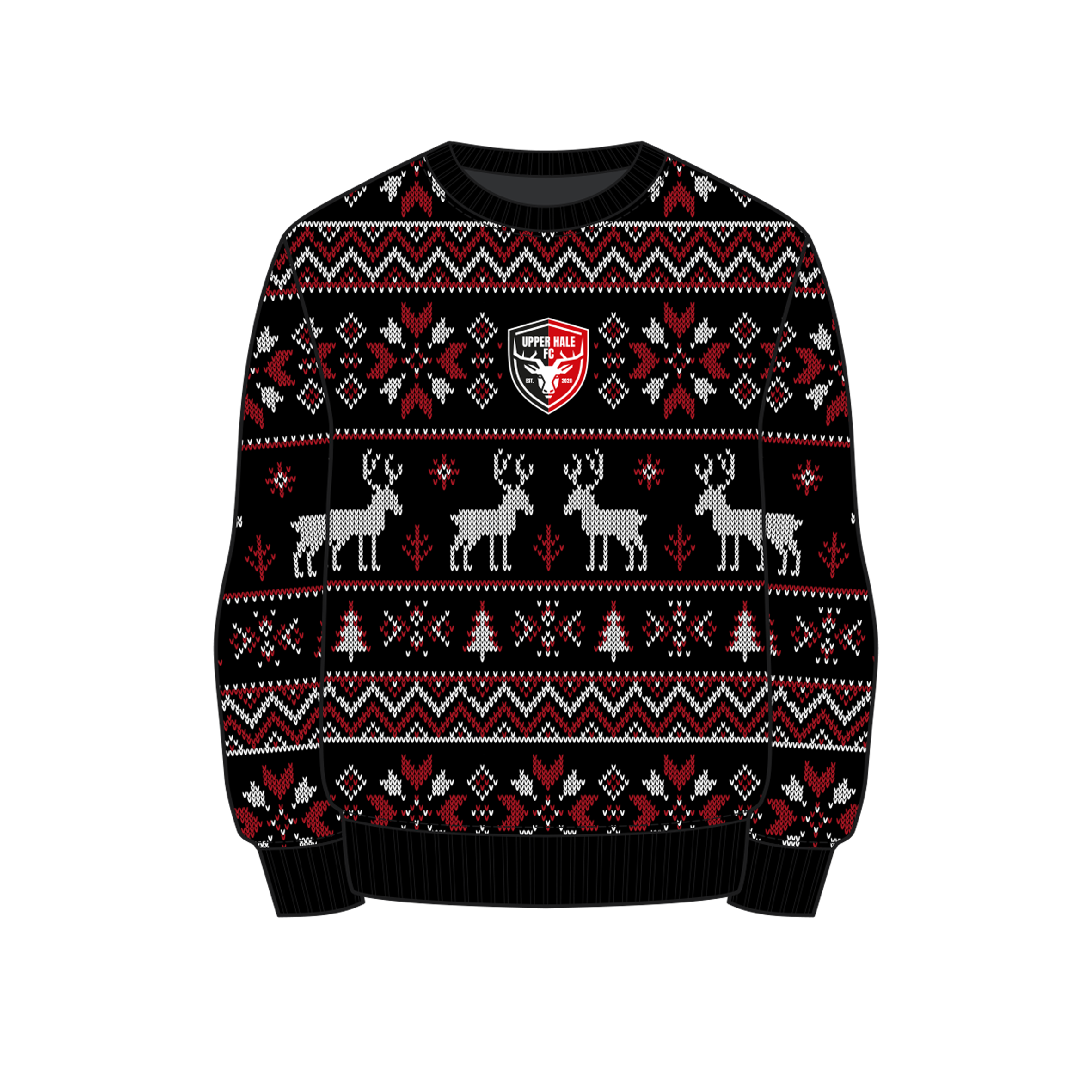 Upper Hale FC Christmas Jumper - Black/Red/White Youth