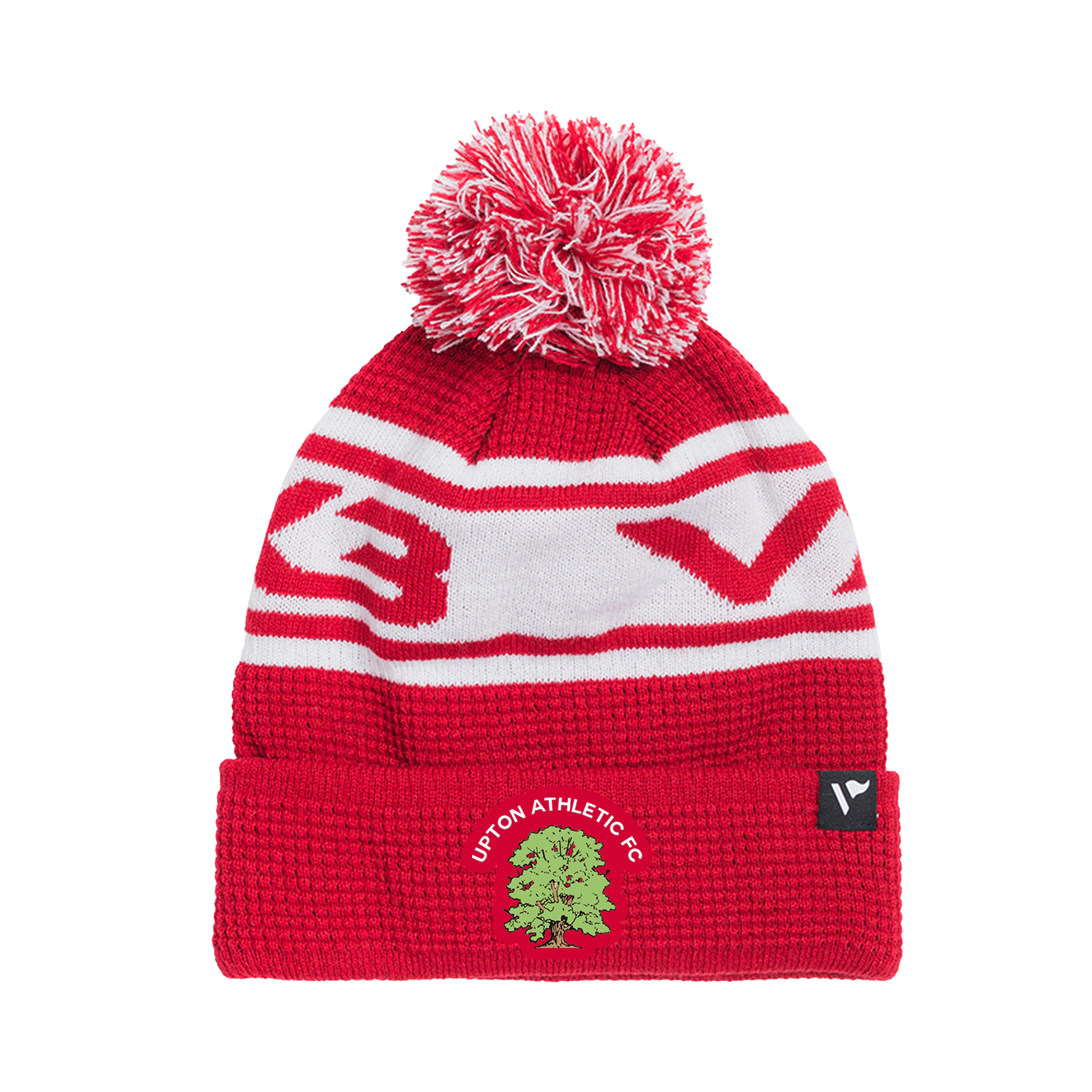 Upton Athletic Seniors Waffle Knit Bobble Hat - Red/White