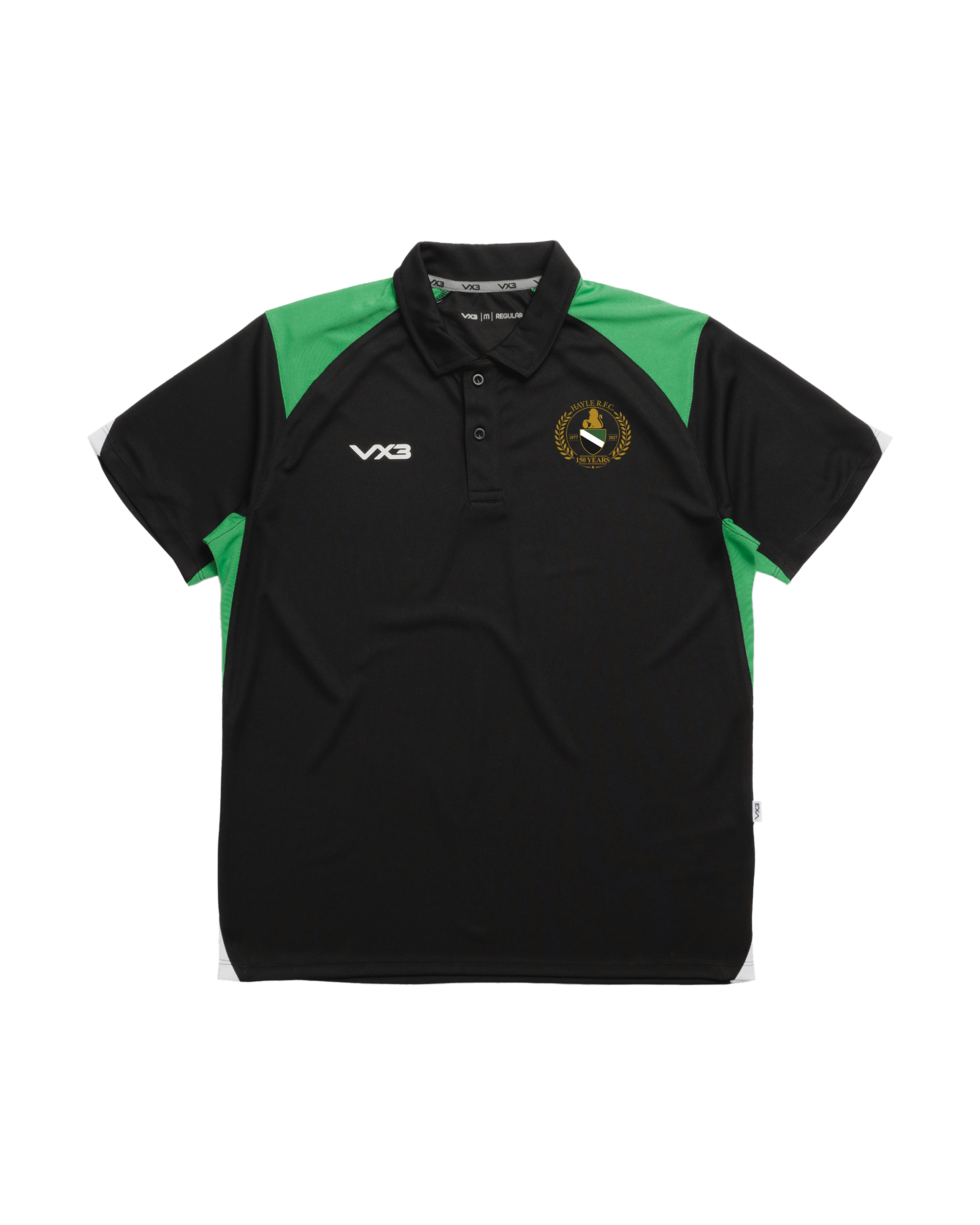 Hayle RFC 150th Vertex Polo - Black Emerald White