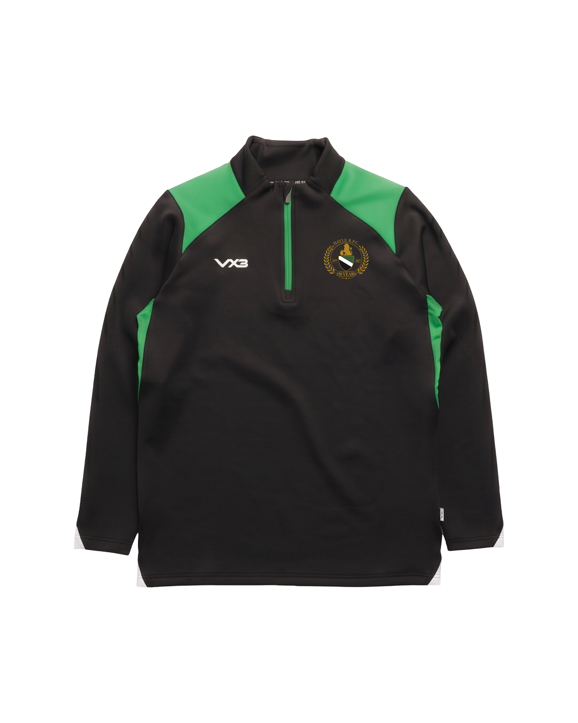 Hayle RFC 150th Vertex Quarter Zip - Black Emerald White