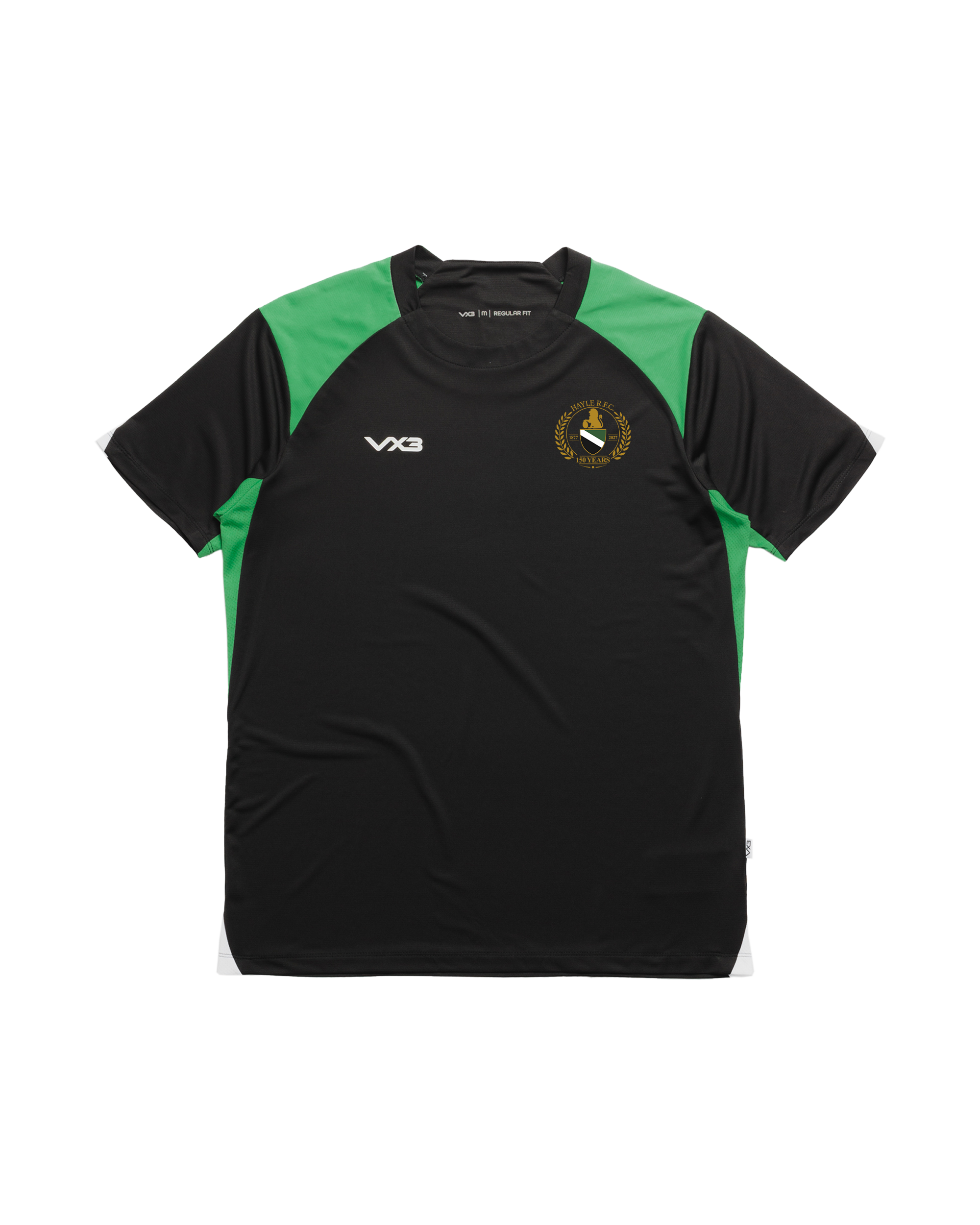 Hayle RFC 150th Vertex Tee - Black Emerald White