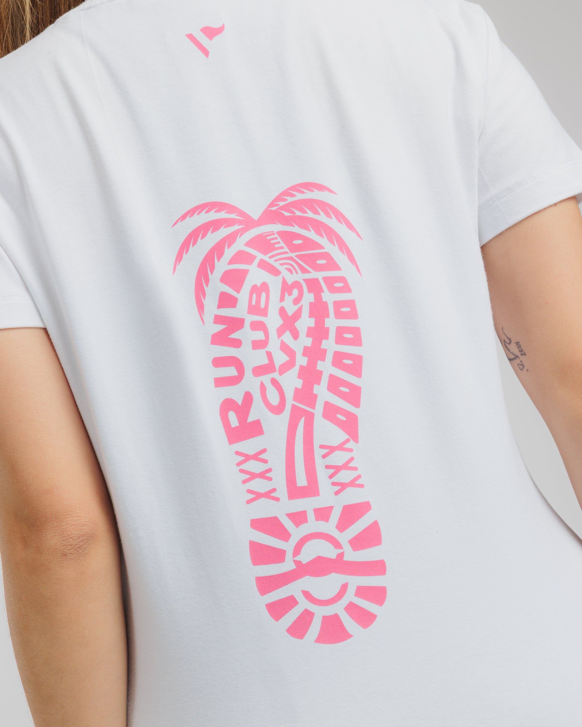 VX3 Run Club Ladies Foot Print Tee White