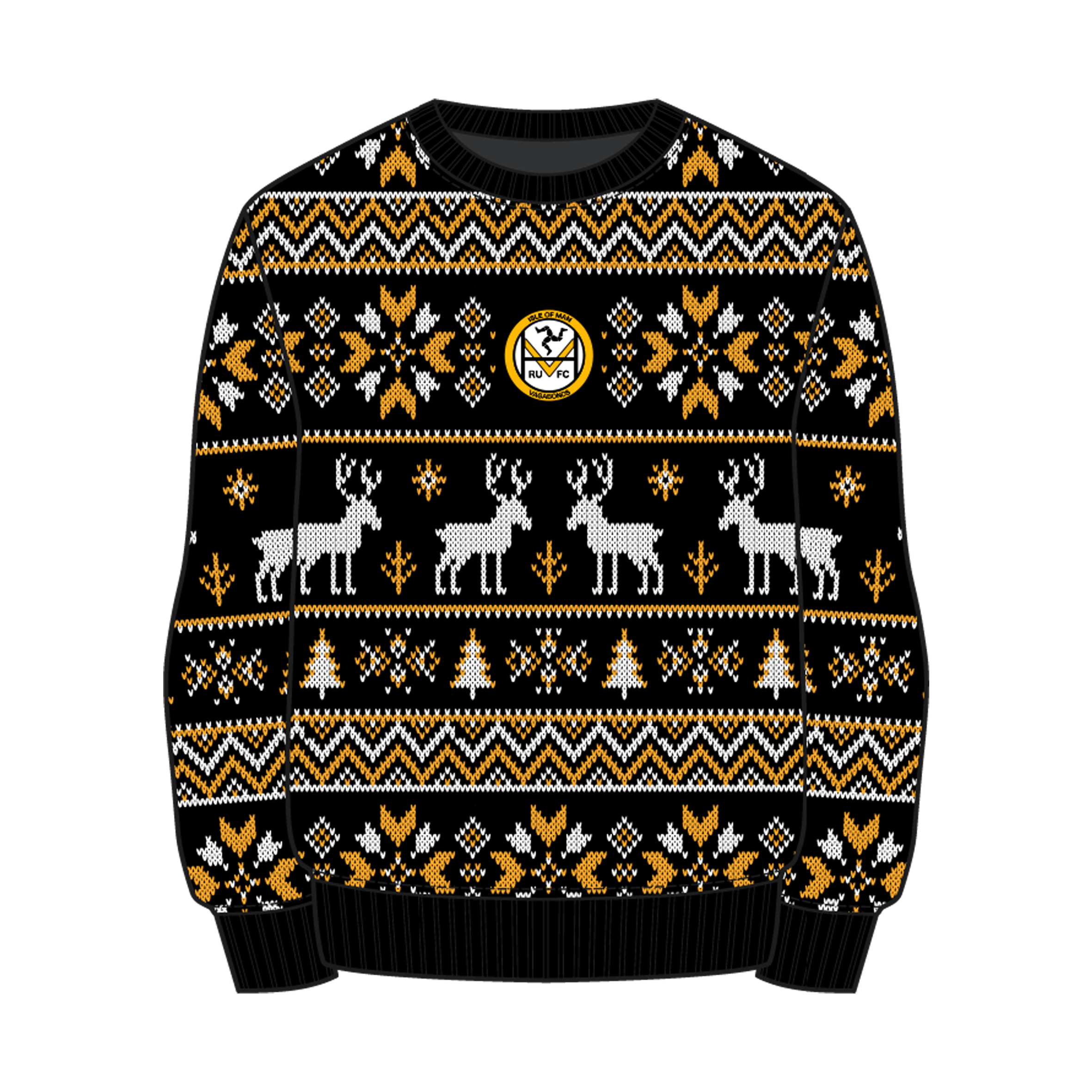 Vagabonds Rugby Club Christmas Jumper - Black/Amber/White