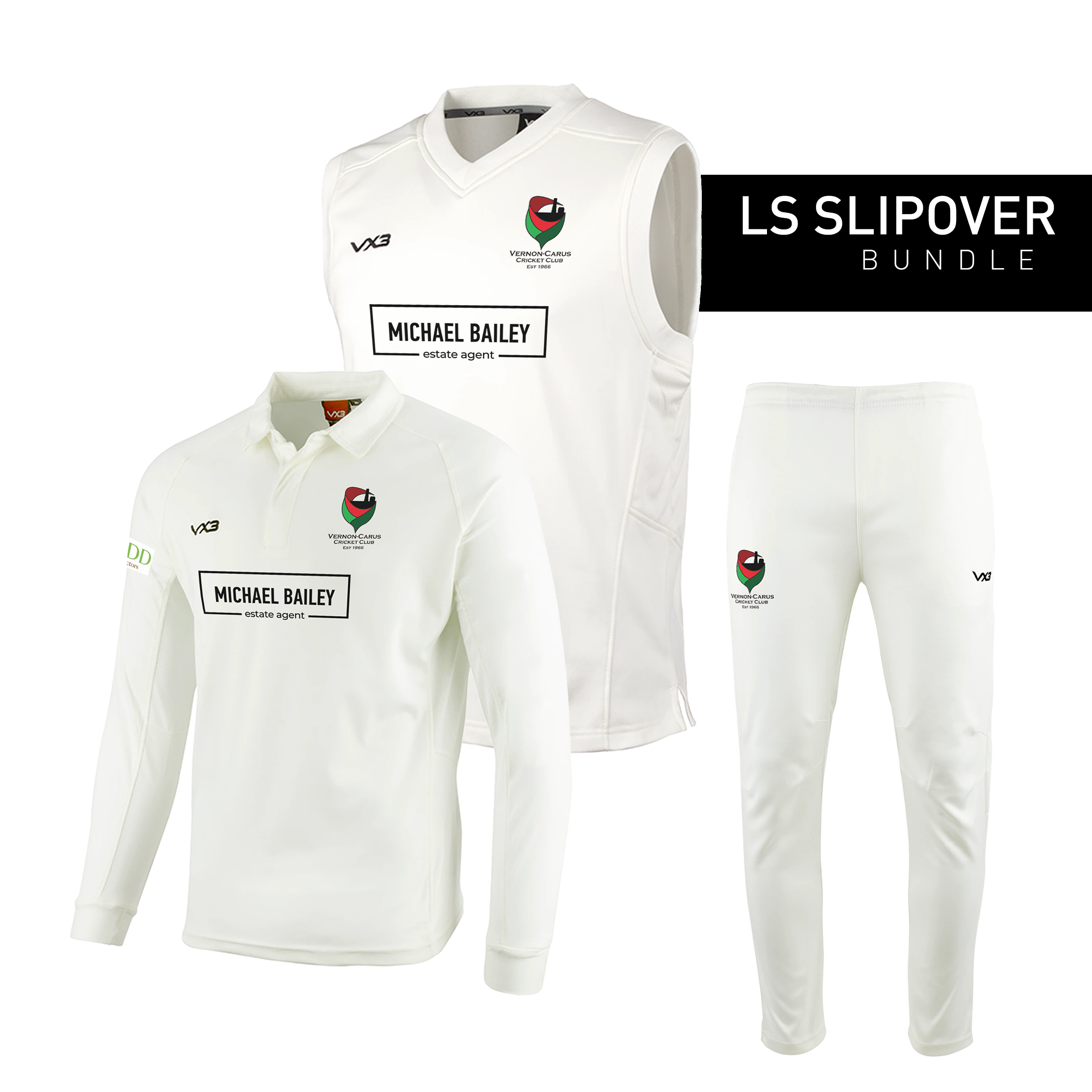 Vernon-Carus Cricket Club Youth LS Slipover Bundle