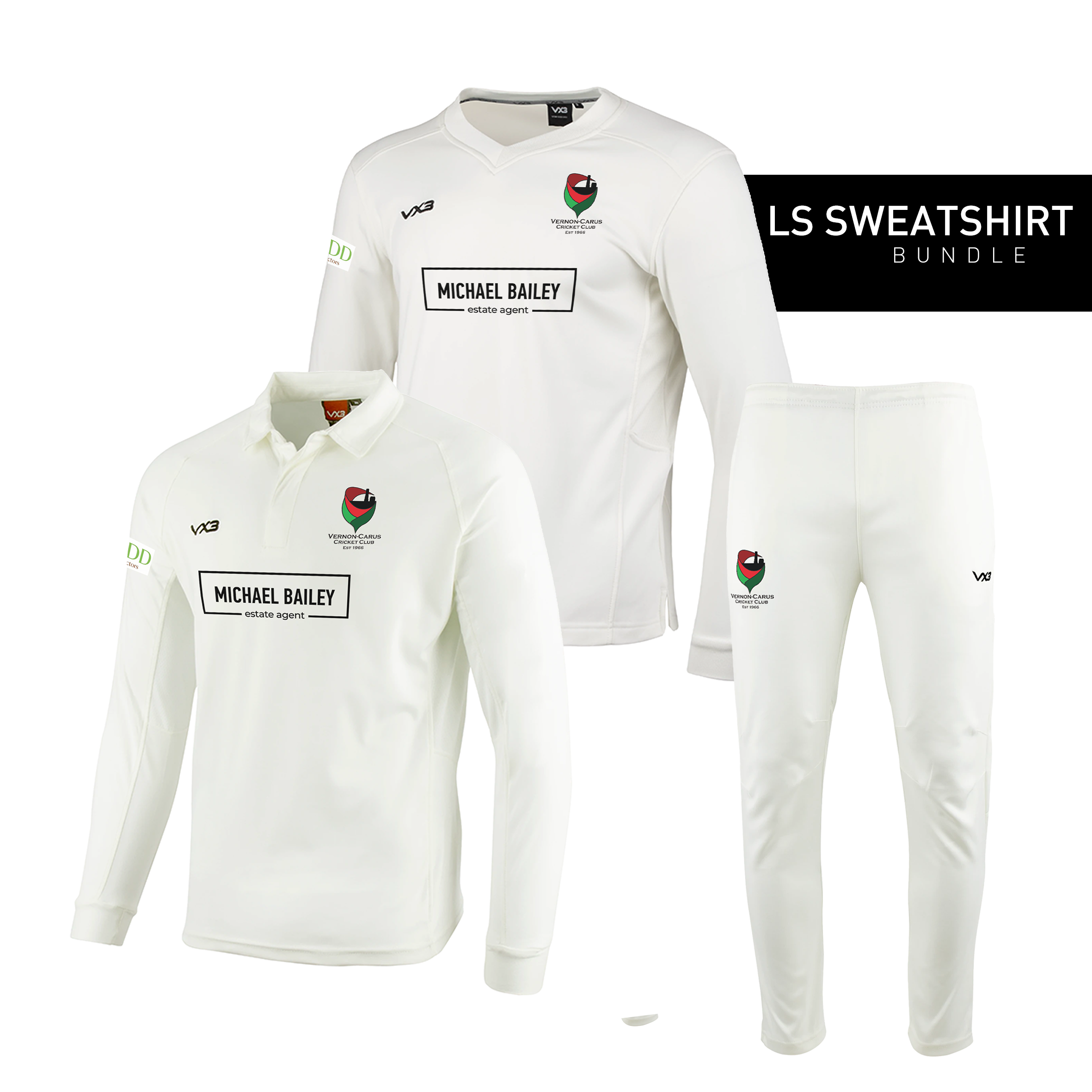 Vernon-Carus Cricket Club Youth LS Sweatshirt Bundle