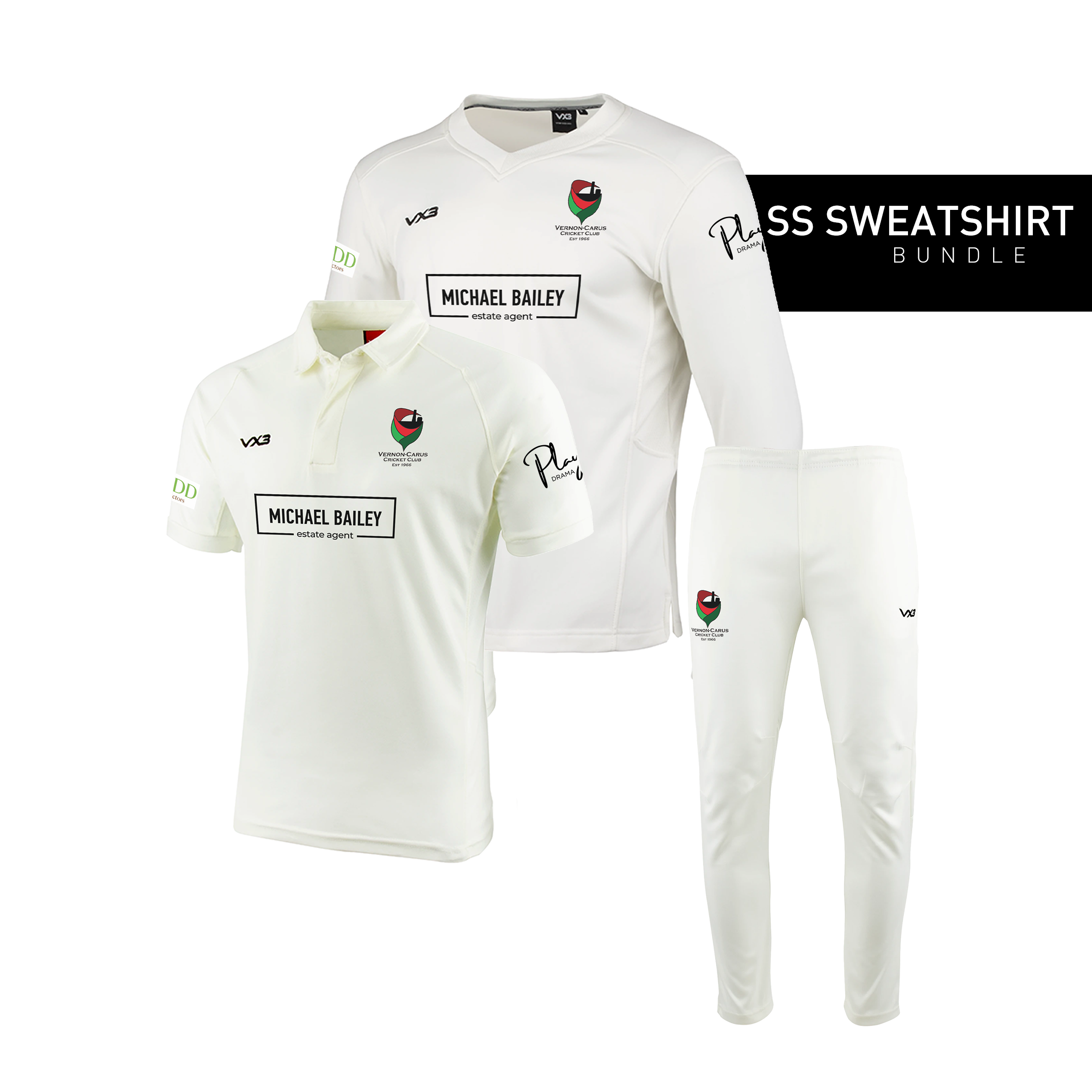 Vernon-Carus Cricket Club Youth SS Sweatshirt Bundle