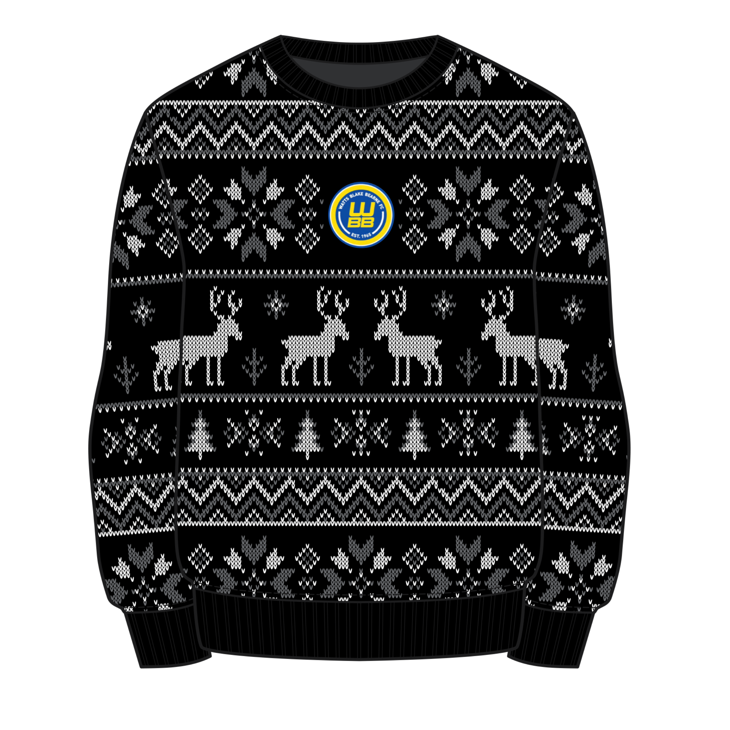 WBB FC Christmas Jumper - Black/Grey/White Youth