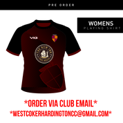 WEST COKER AND HARDINGTON CRICKET CLUB SUBLIMATED TEE COLOUR: BLACK/MAROON - ADULTS
