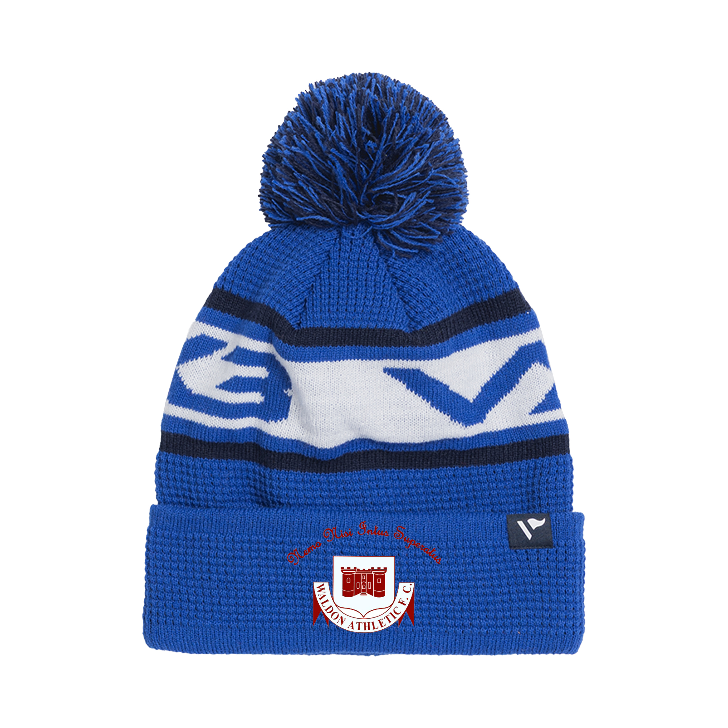 Waldon Athletic FC Waffle Knit Bobble Hat - Royal/Navy/White