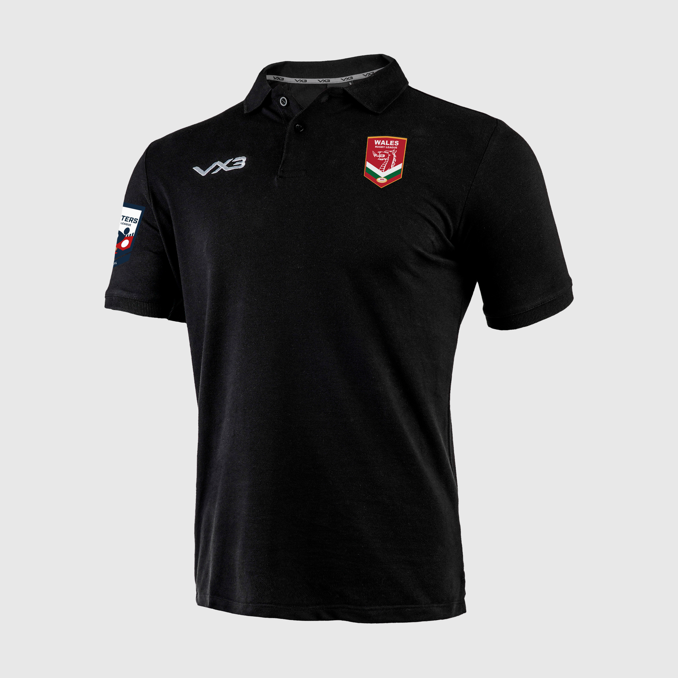 Wales Rugby League Masters Black Primus Polo Shirt