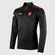 Wales Rugby League Masters Black/Red Fortis Youth Quarter Zip Sweat
