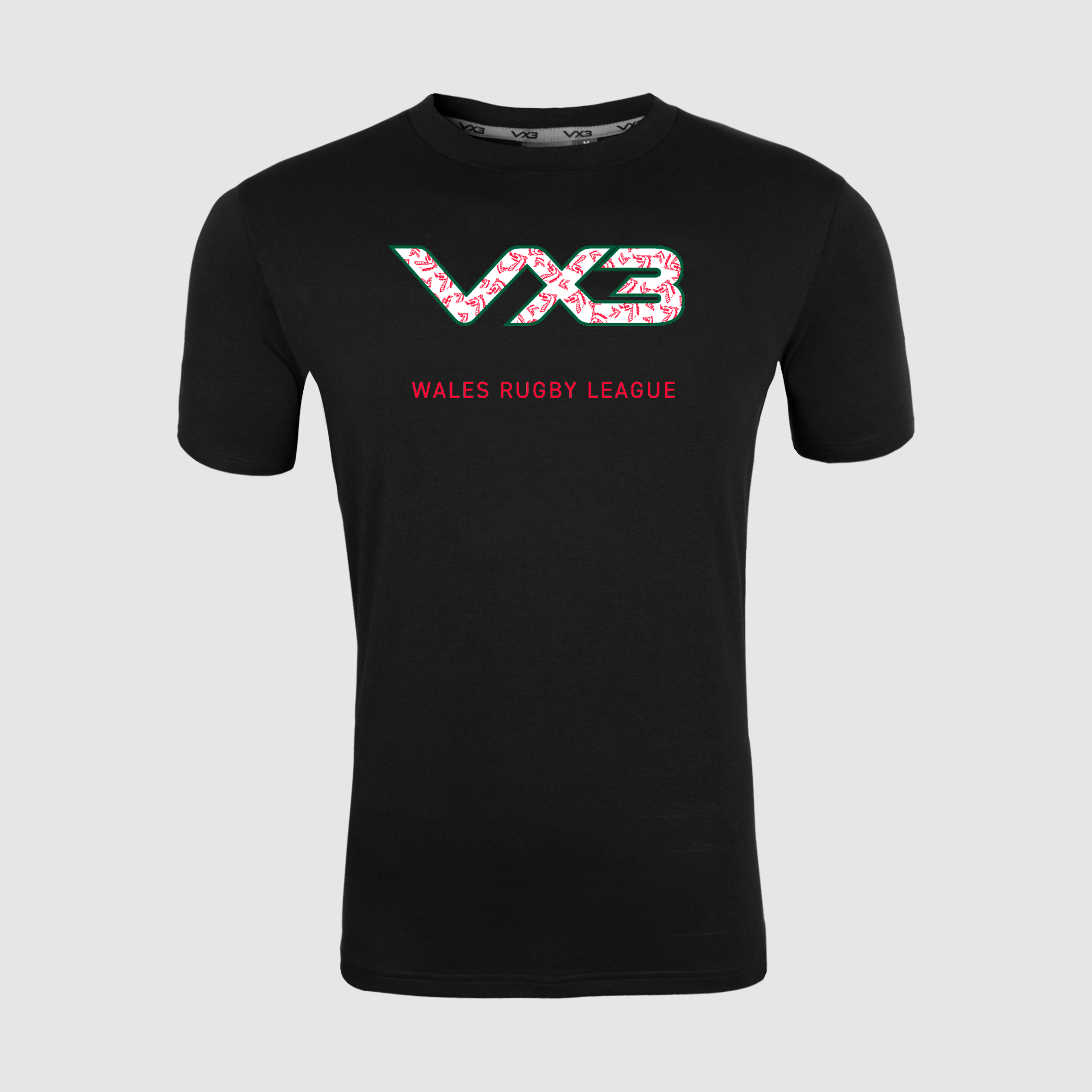 Wales Rugby League Black Invicta Club Tee - Crest Design – VX3