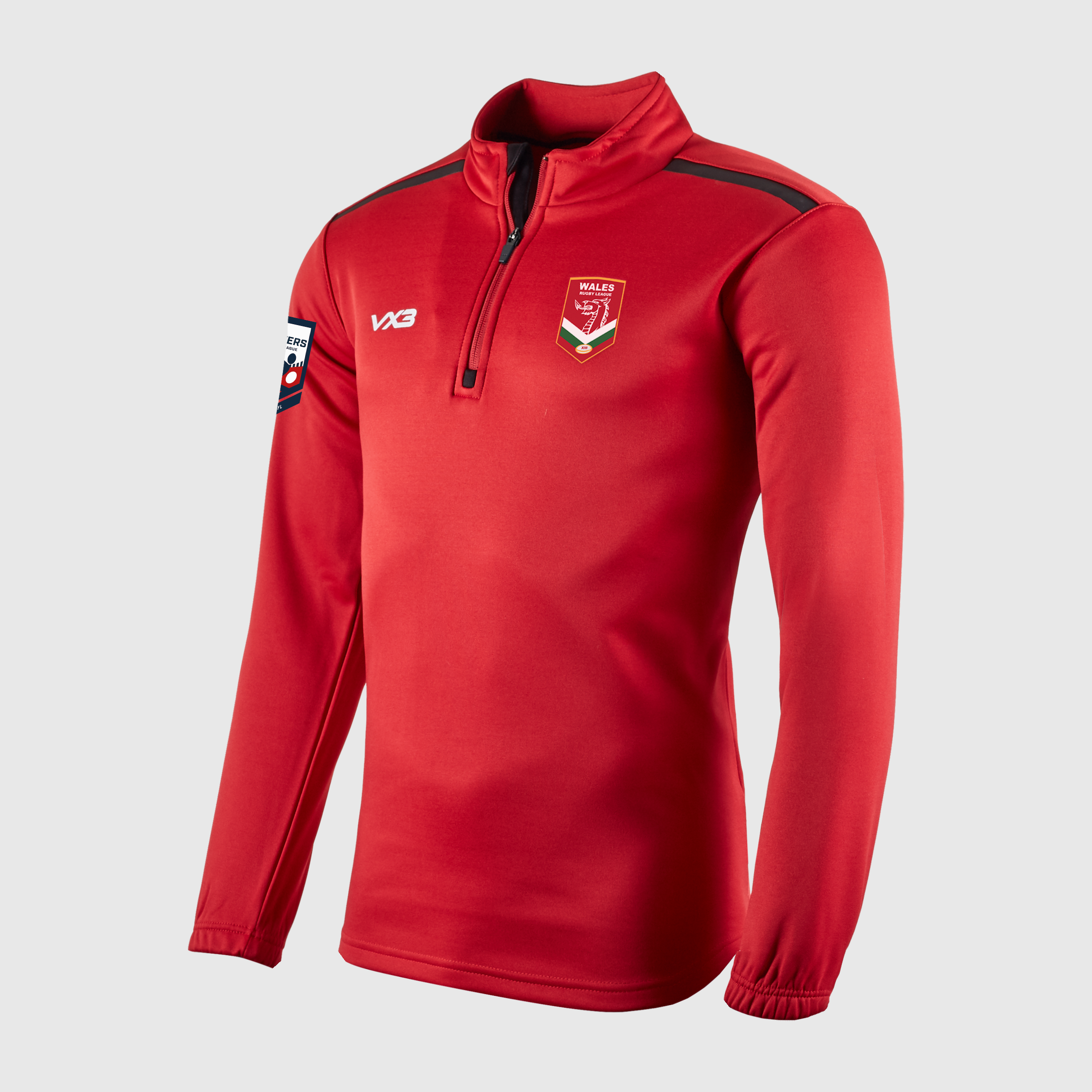 Wales Rugby League Masters Red Fortis Quarter Zip Sweat