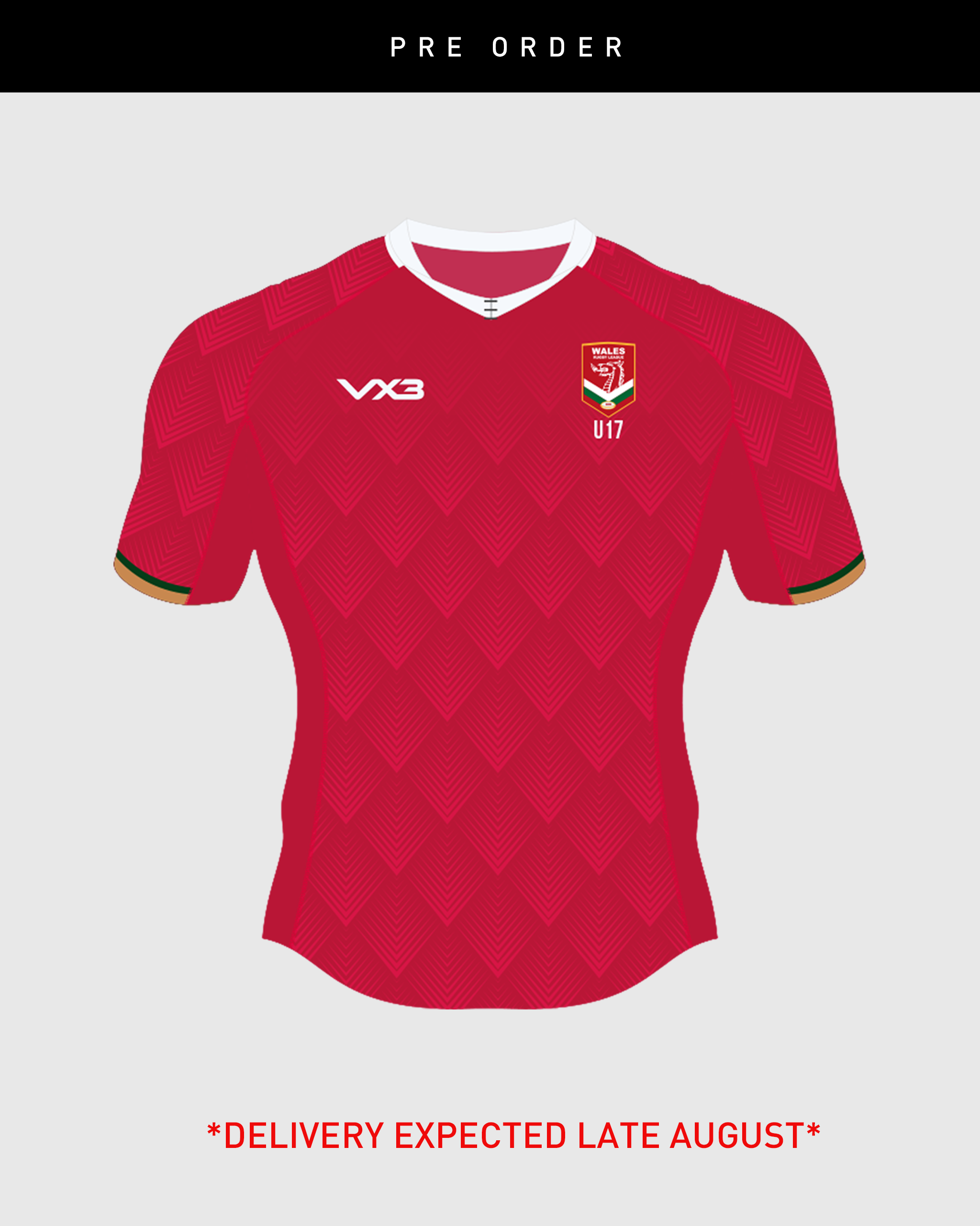 Wales Rugby League U17's Playing Shirt