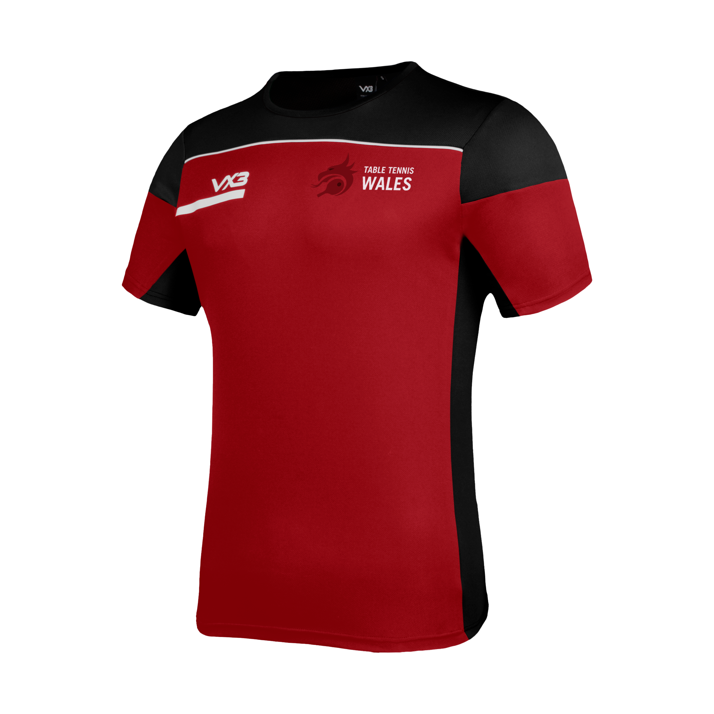 Wales Table Tennis  Opus Tee - Red Black