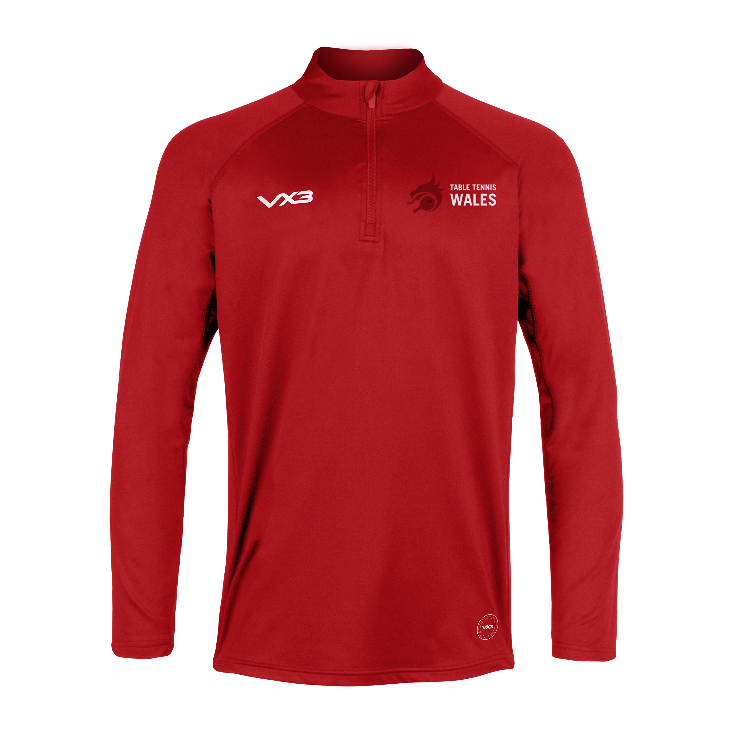 Wales Table Tennis  Primus Youth Quarter Zip Red