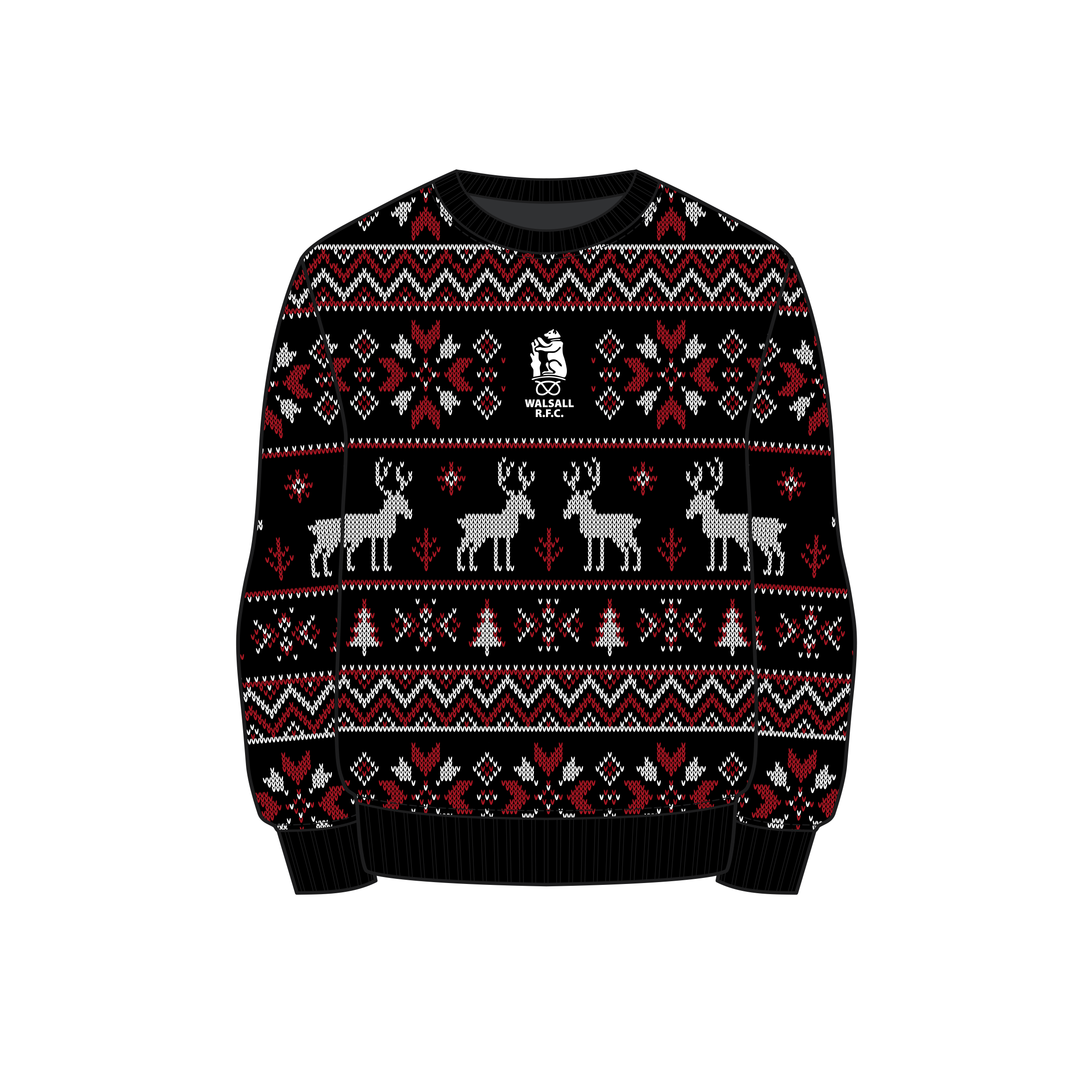 Walsall RFC Christmas Jumper - Black/Red/White
