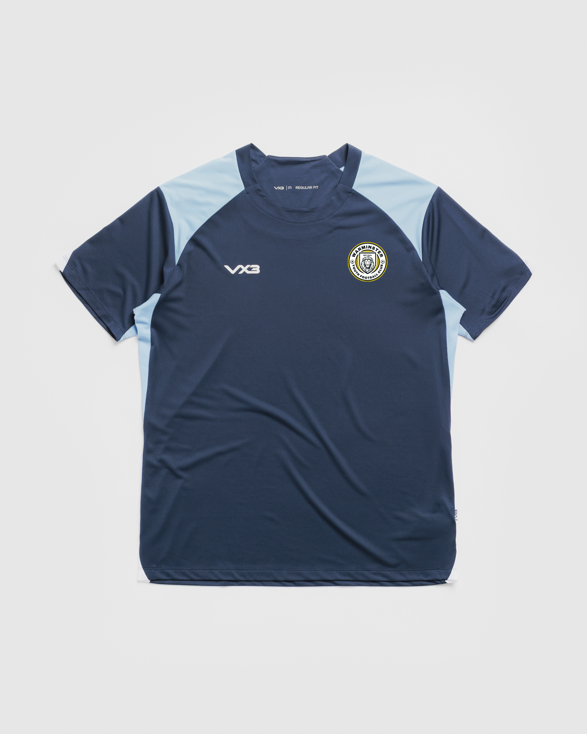 Warminster Youth FC Vertex Youth Tee -Navy/Sky/White