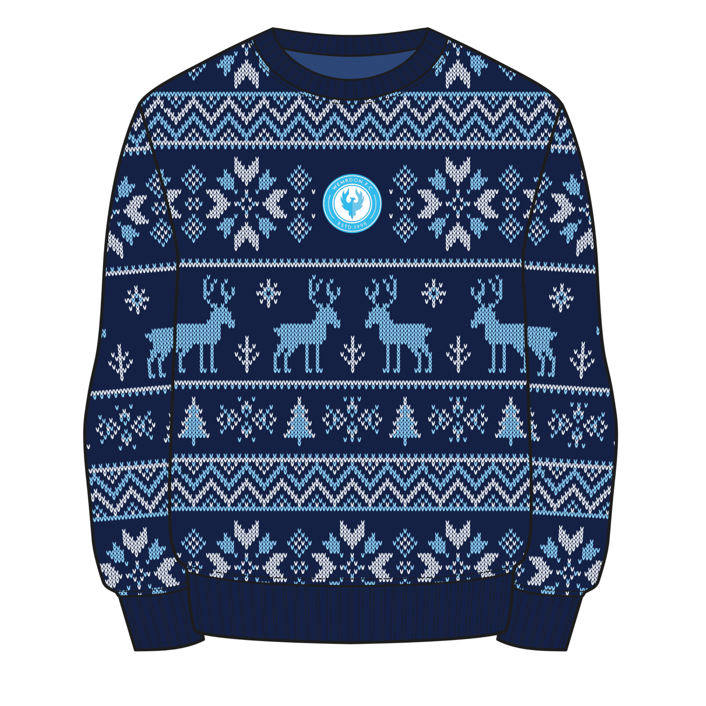 Wembdon FC Christmas Jumper - Navy/Sky/White Youth