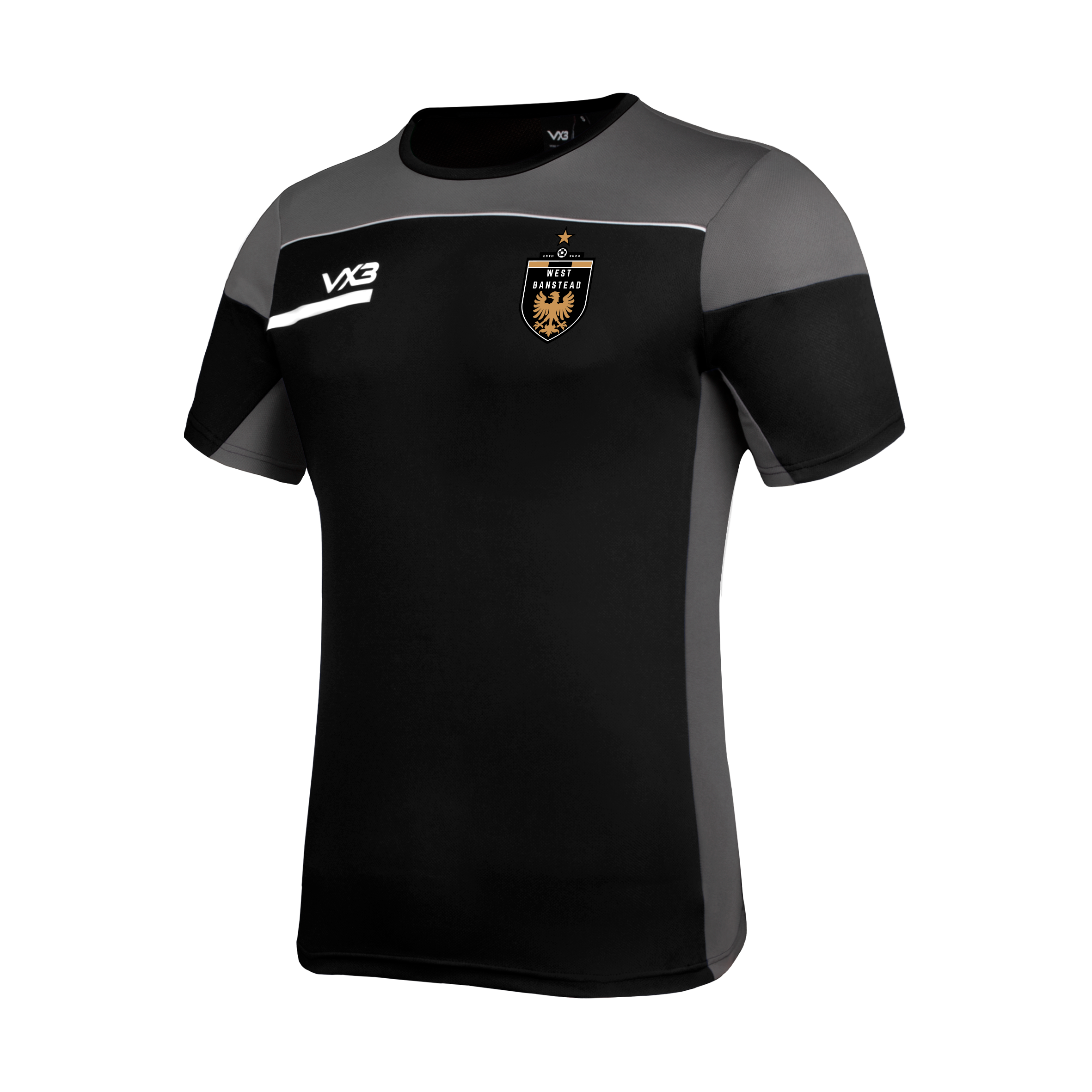 West Banstead FC Opus Tee - Black Grey