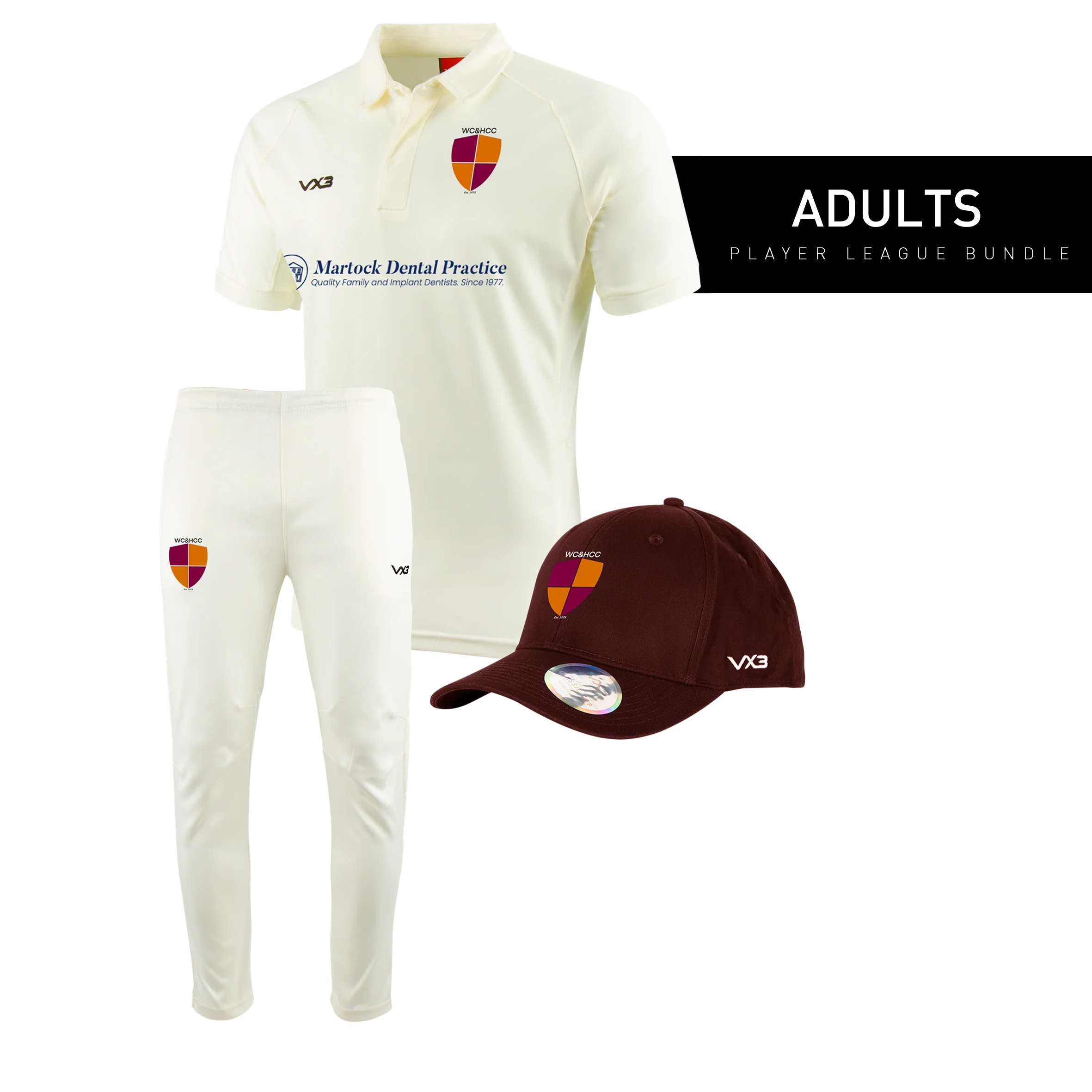 West Coker and Hardington Cricket Club - Adult and Youth League Player Bundle (Adult Sizing)