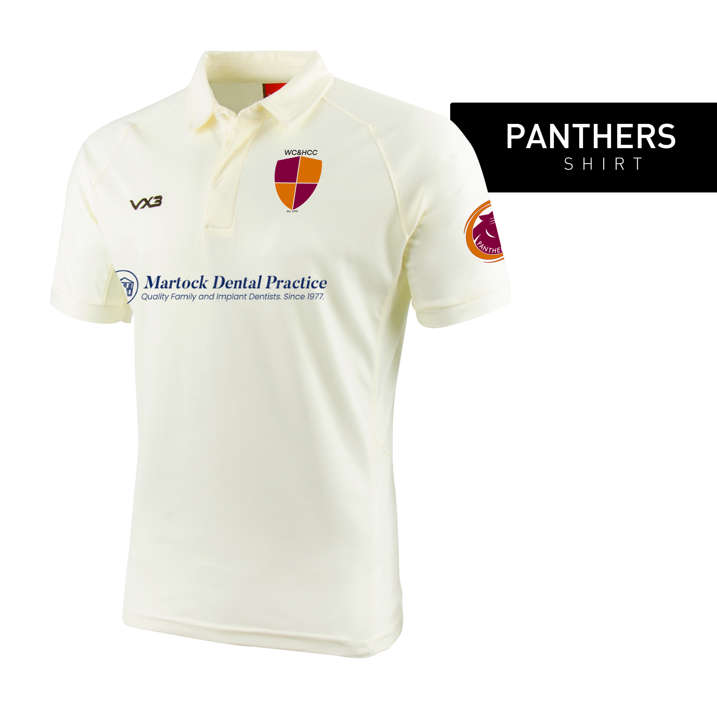 West Coker and Hardington Cricket Club Cricket Whites Short Sleeve Shirt (Panthers Players Only)