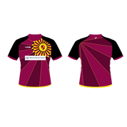 WEST COKER AND HARDINGTON CRICKET CLUB SUBLIMATED TEE COLOUR: NEW CERISE/YELLOW/BLACK