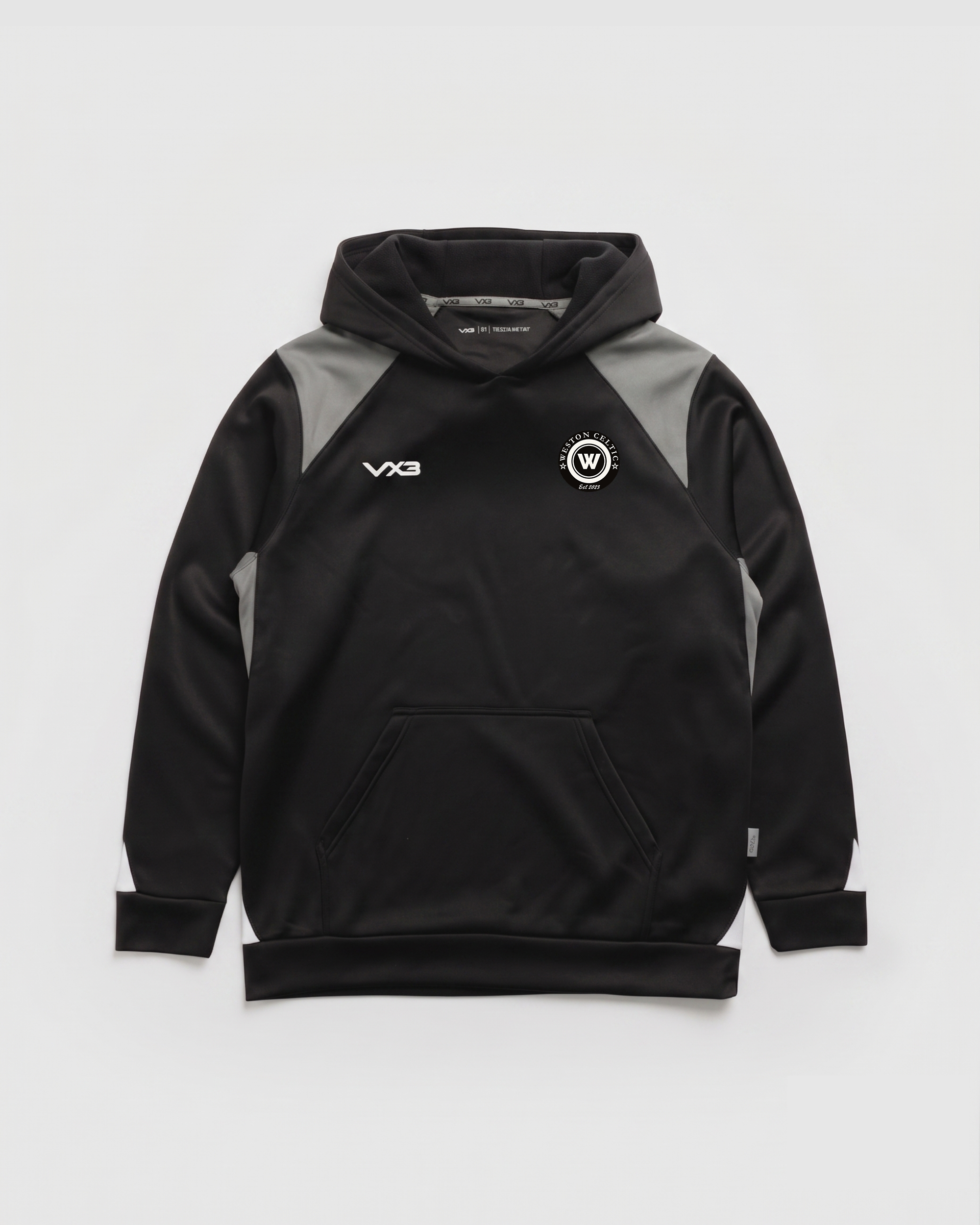 Weston Celtic FC Vertex Hoodie -Black/Grey/White