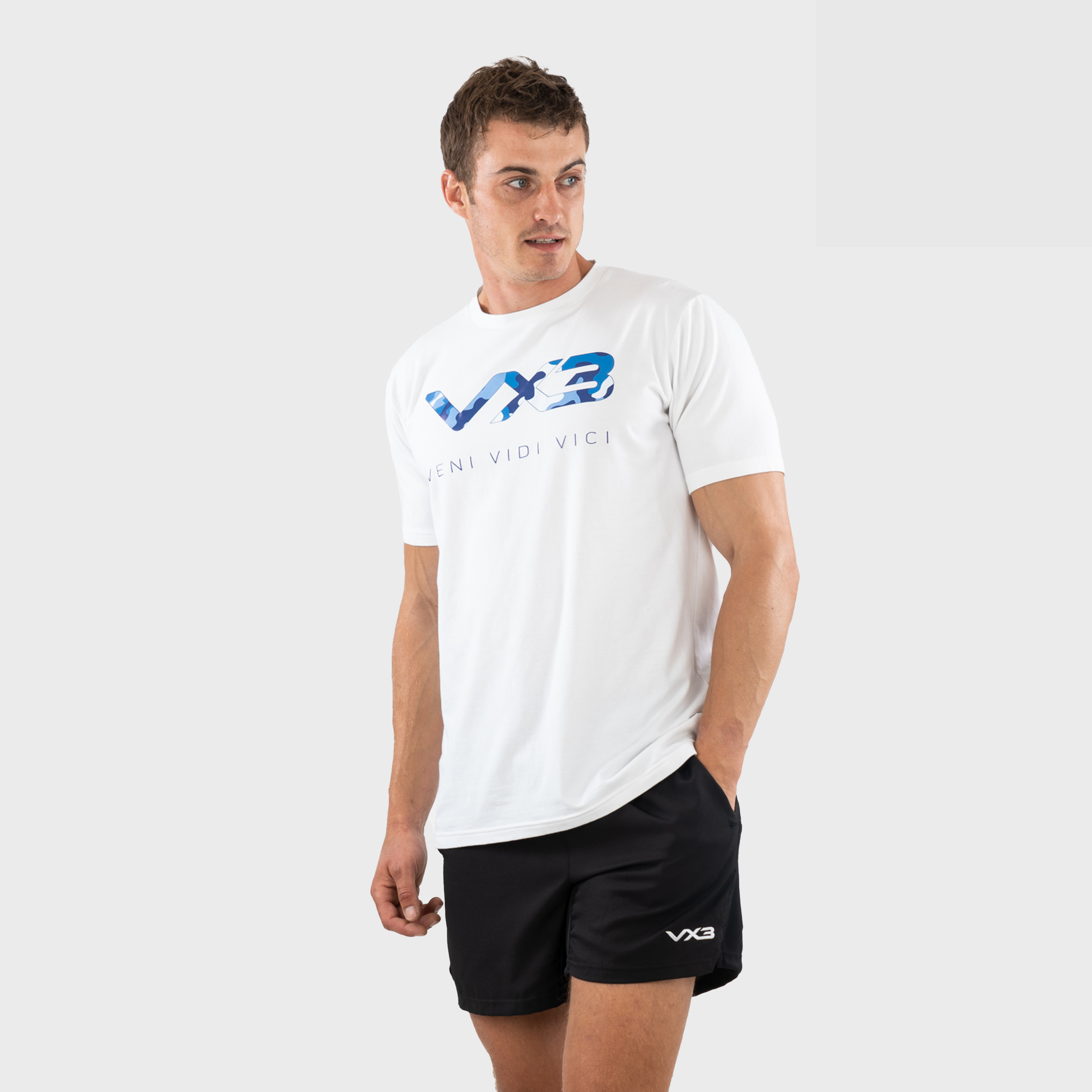 Invicta Tee White/ Navy Camo