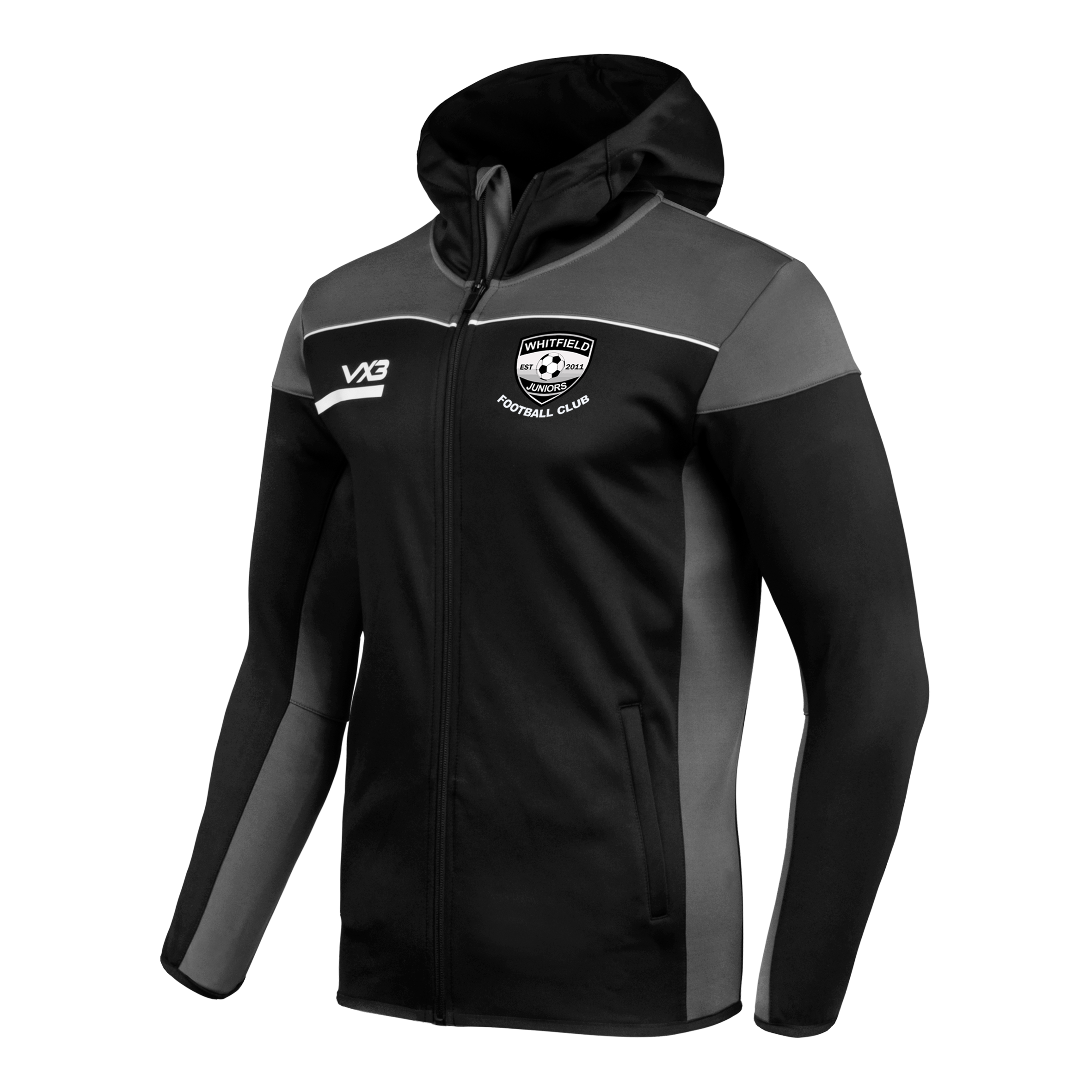 Whitfield Juniors FC Opus Zoodie Youth - Black Grey