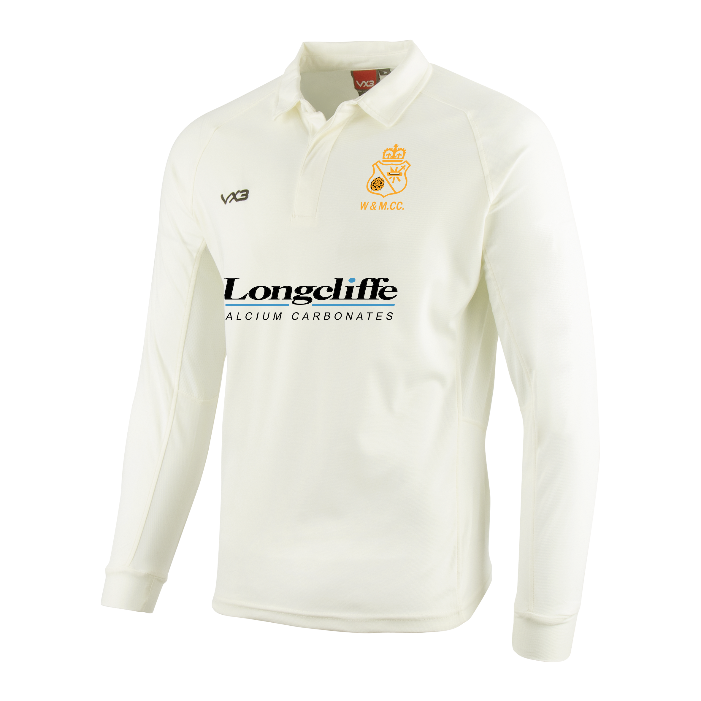 Wirksworth and Middleton Cricket Club Cricket Whites Youth Long Sleeve Shirt