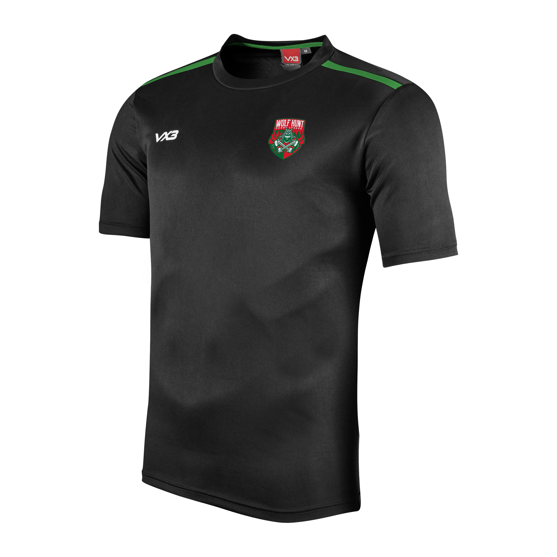 Wolf Hunt Rugby League Black/Emerald Fortis Tee