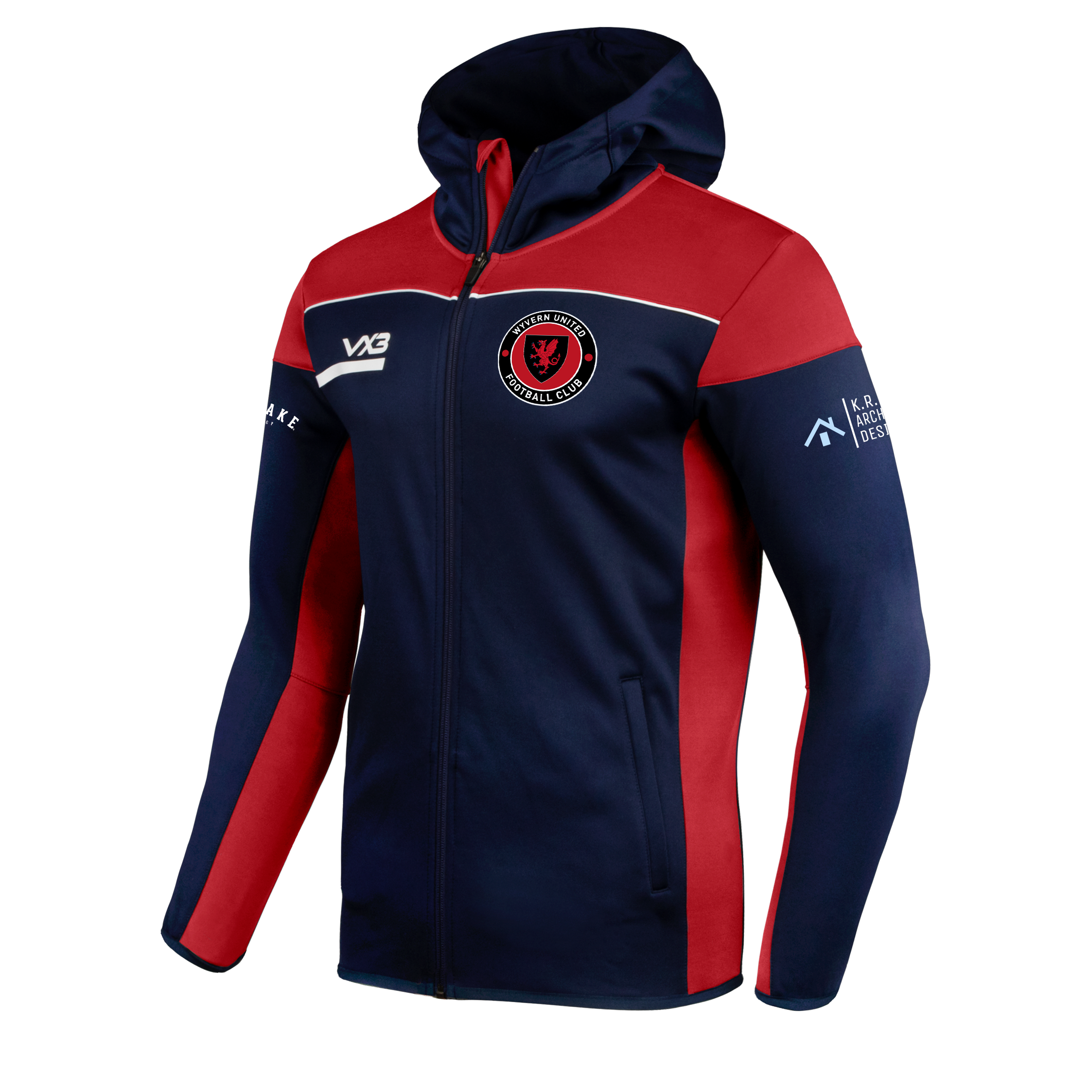 Wyvern United FC Opus Zoodie - Navy Red
