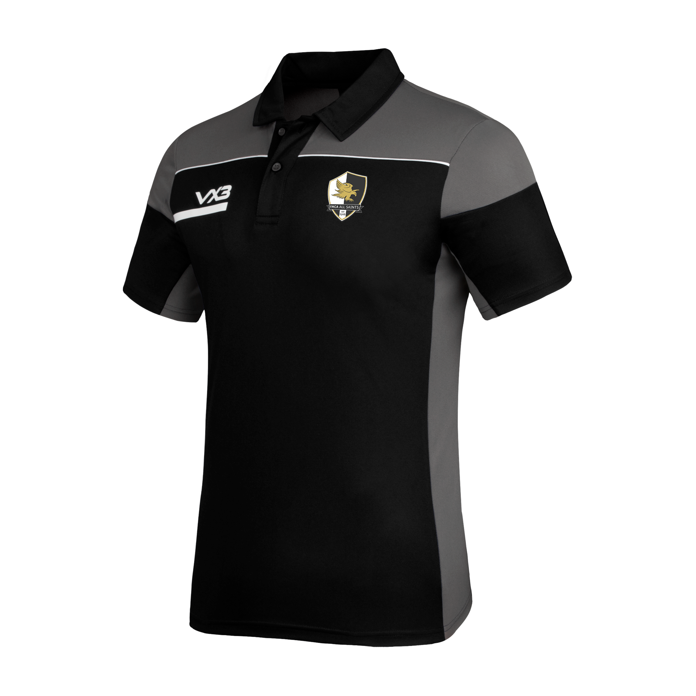 YMCA All Saints FC Opus Polo - Black Grey