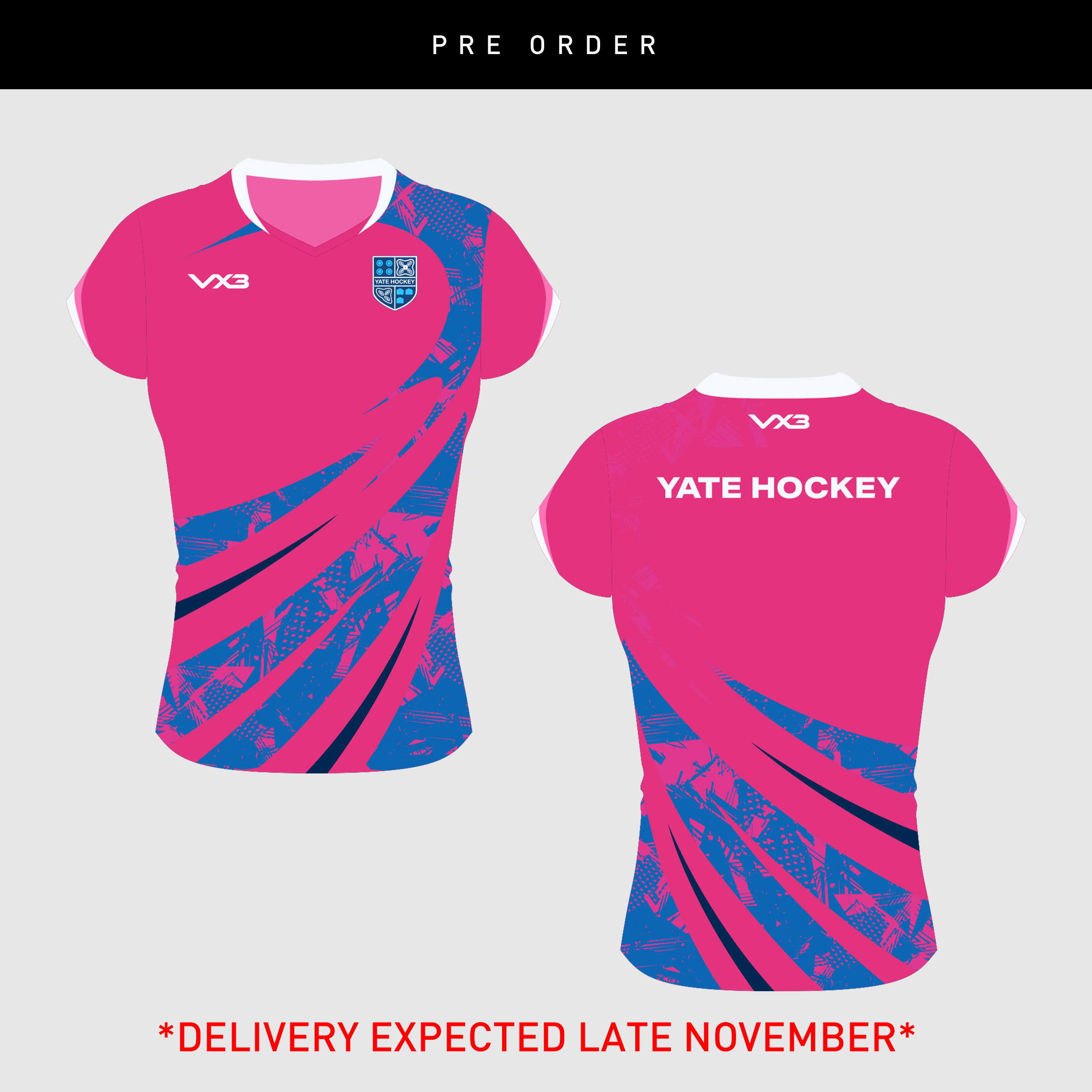 Yate Hockey Club Ladies Euro  Away Tee (Pre-Order 3)