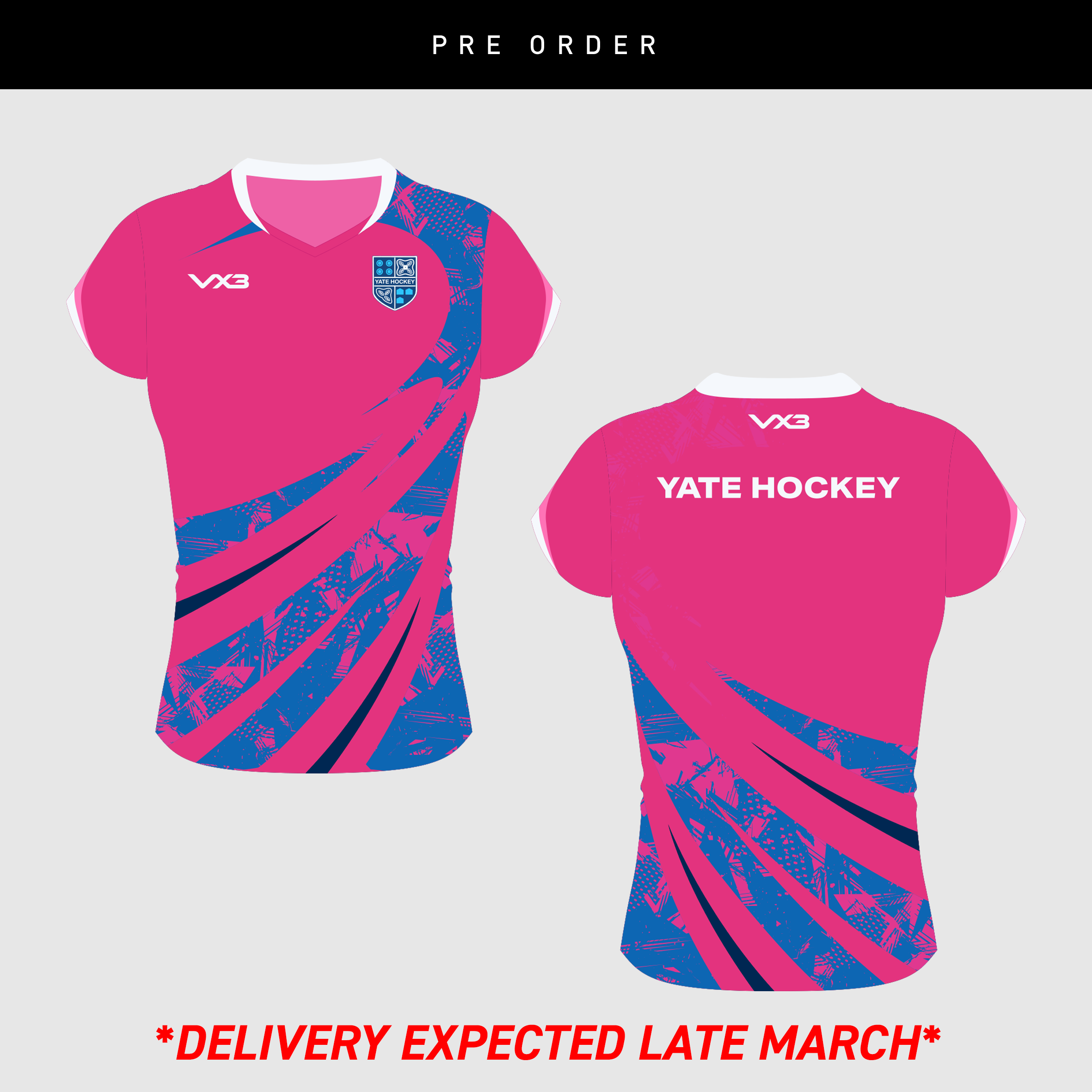 Yate Hockey Club Girls Euro Away Tee (Pre-Order 3)