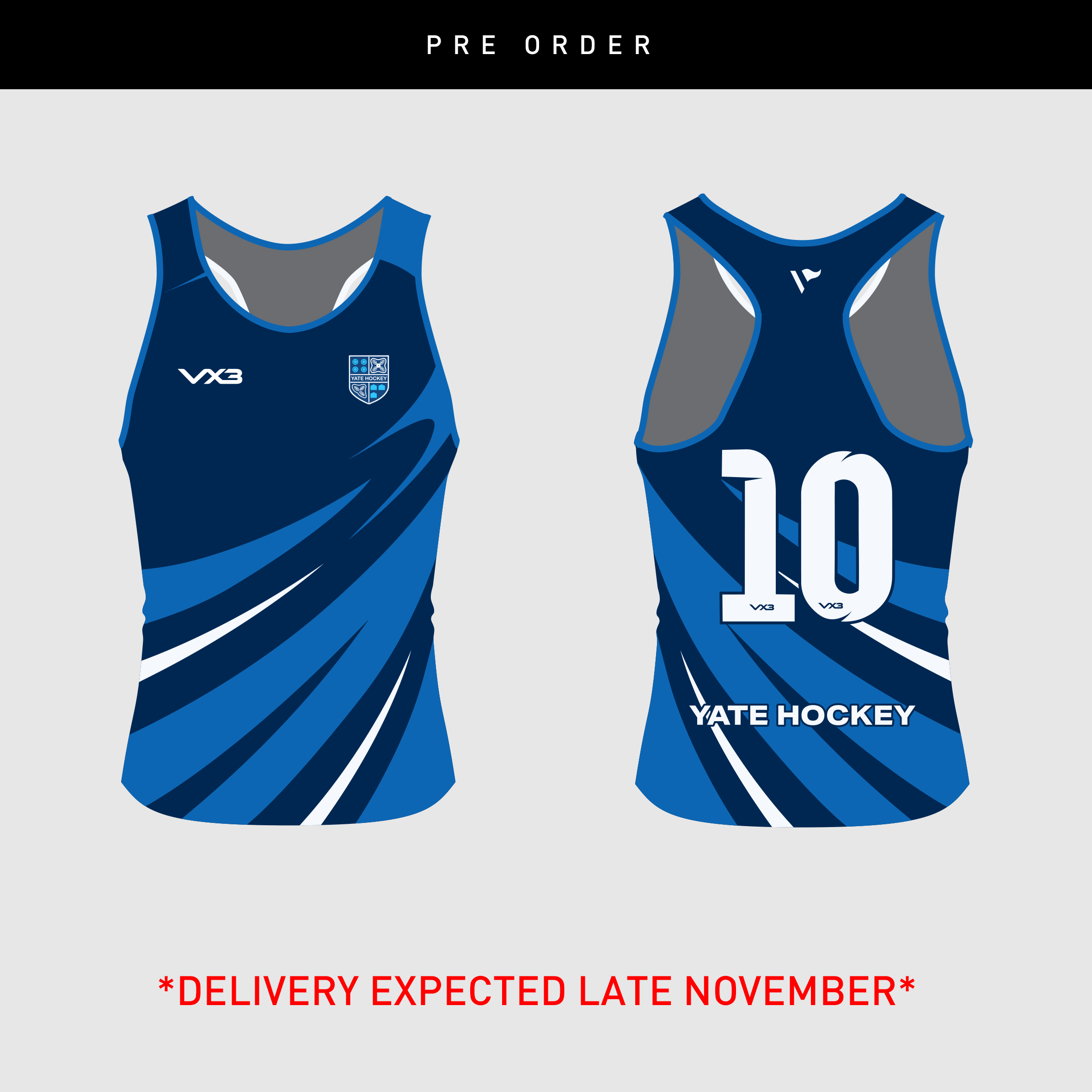 Yate Hockey Club Ladies Racerback Vest - Navy/Royal/White
