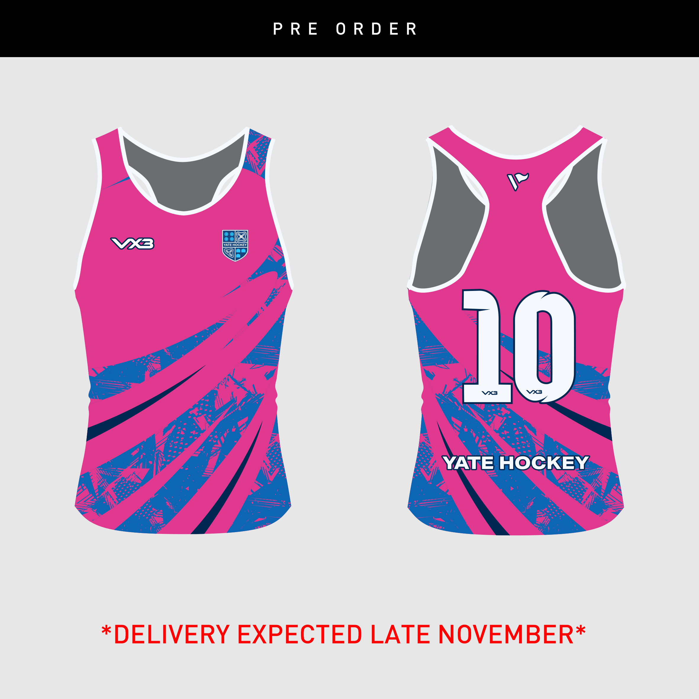 Yate Hockey Club Ladies Racerback Vest - Hot Pink