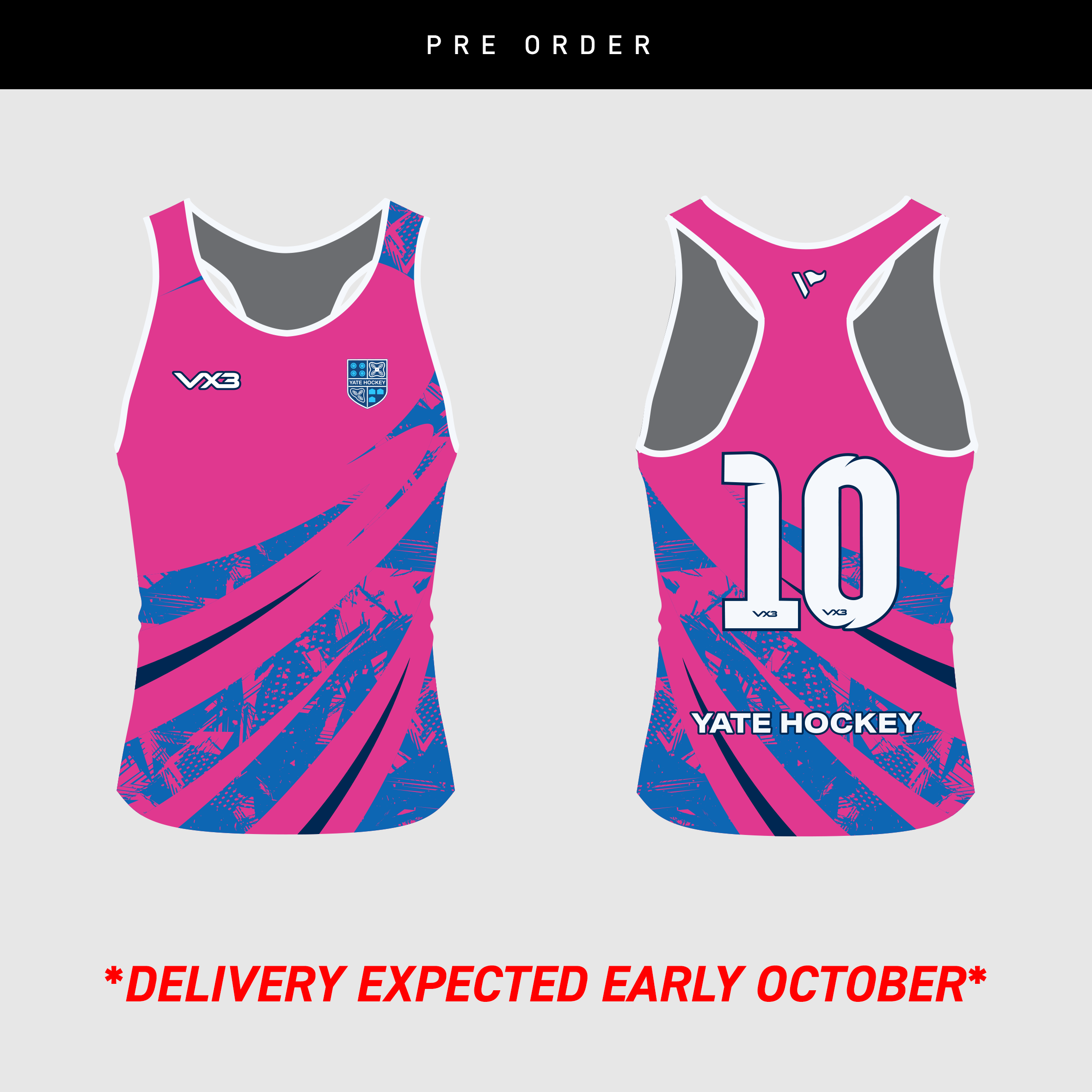 Yate Hockey Club Ladies Racerback Vest - Hot Pink