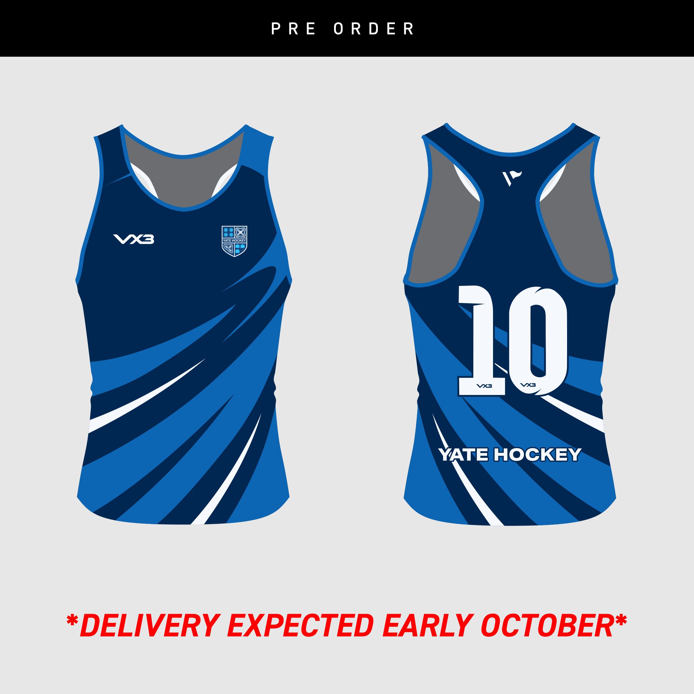 Yate Hockey Club Ladies Racerback Vest - Navy/Royal/White