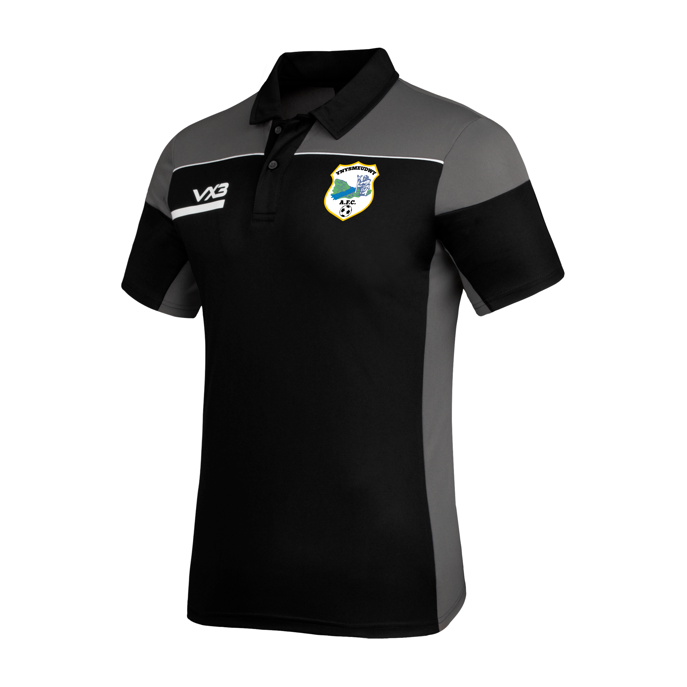 Ynysmeudwy AFC Opus Polo - Black Grey